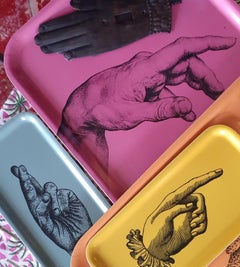 Serviertablett aus Birkenholz, gelb