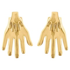 Hands Earrings in 22k Gold Plated Bronze by SOPHIE SIMONE DESIGNS