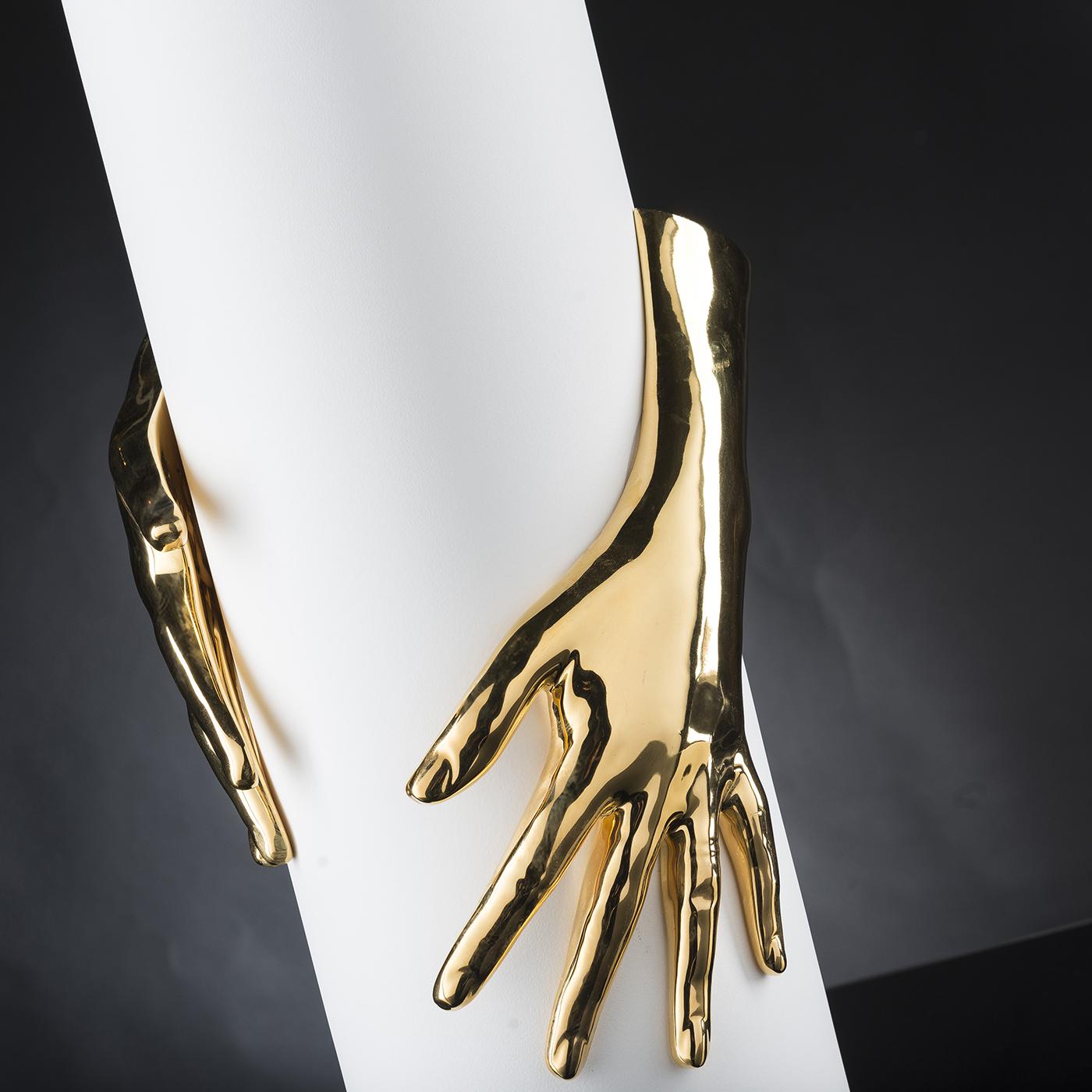 Italian Hands Gold and White Vase