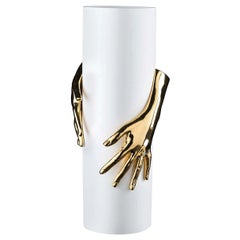 Hands Gold and White Vase