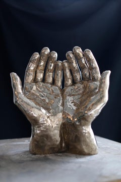 'Hands', High Polished Bronze Sculpture
