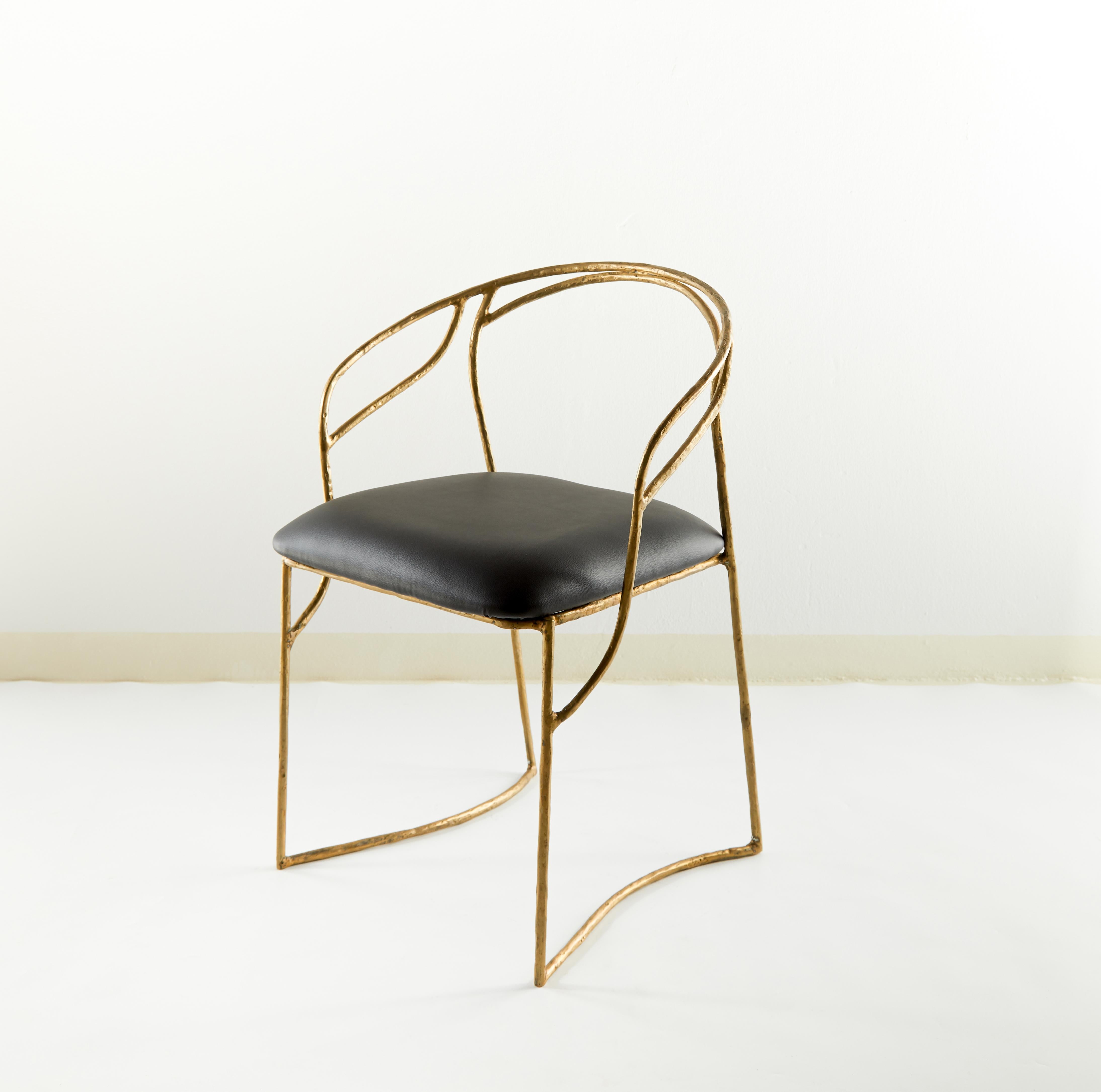 Post-Modern Handsculpted Brass Chair, Masaya For Sale