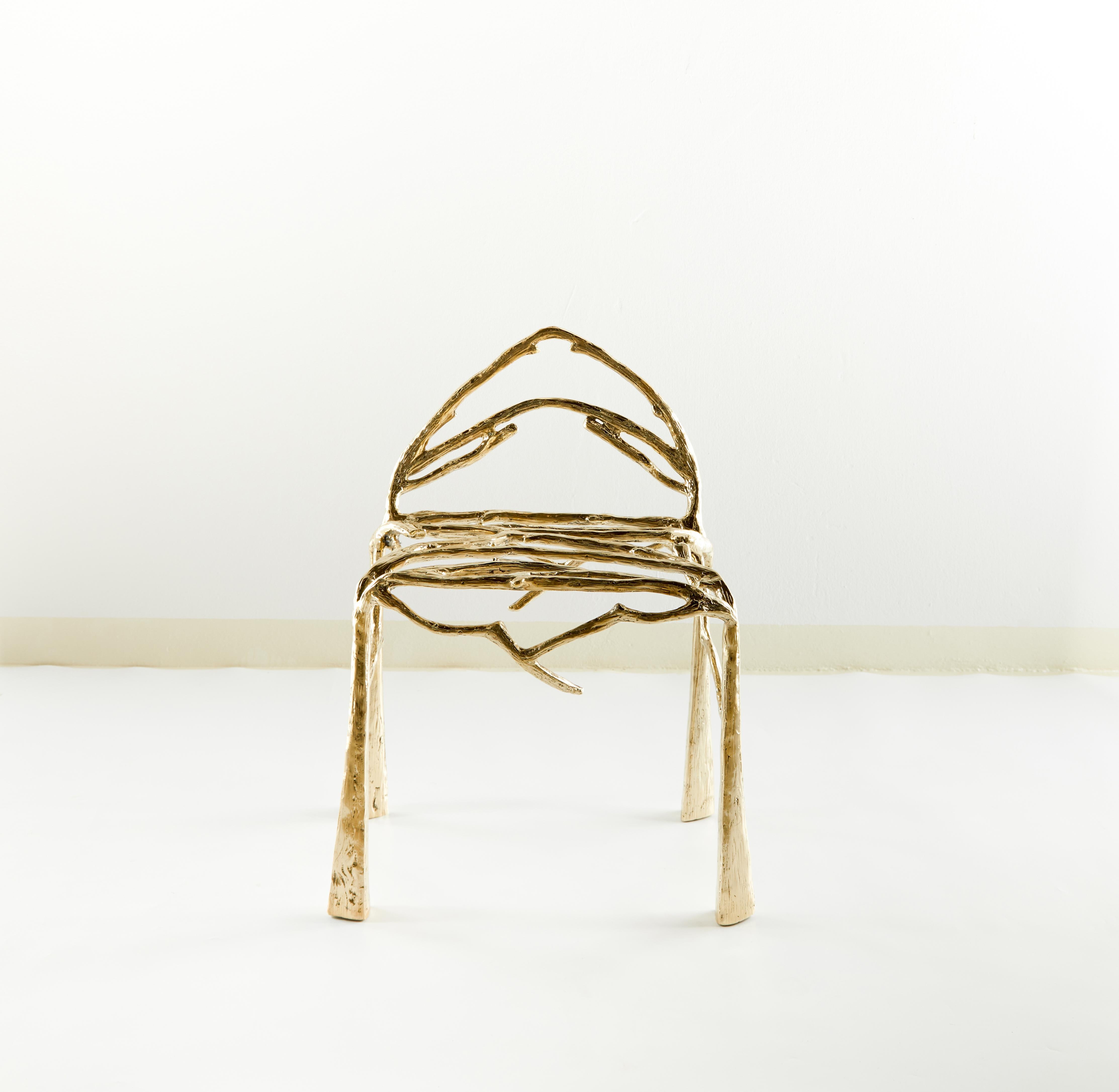 Post-Modern Handsculpted Brass Chair, Twigy, Masaya For Sale