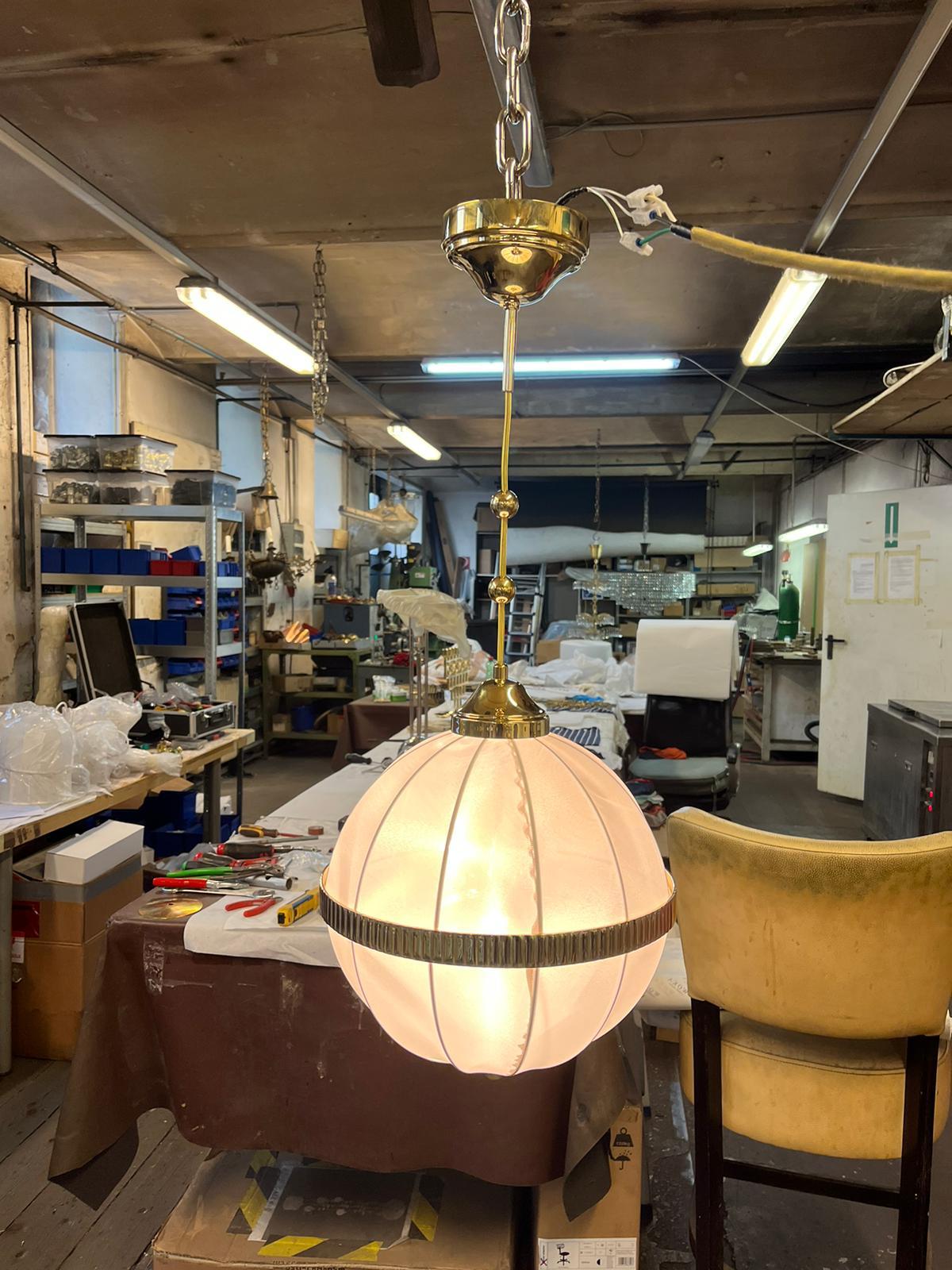 Contemporary Handsewn fabric shade pendant , design by Josef Frank for Svenskt Tenn For Sale