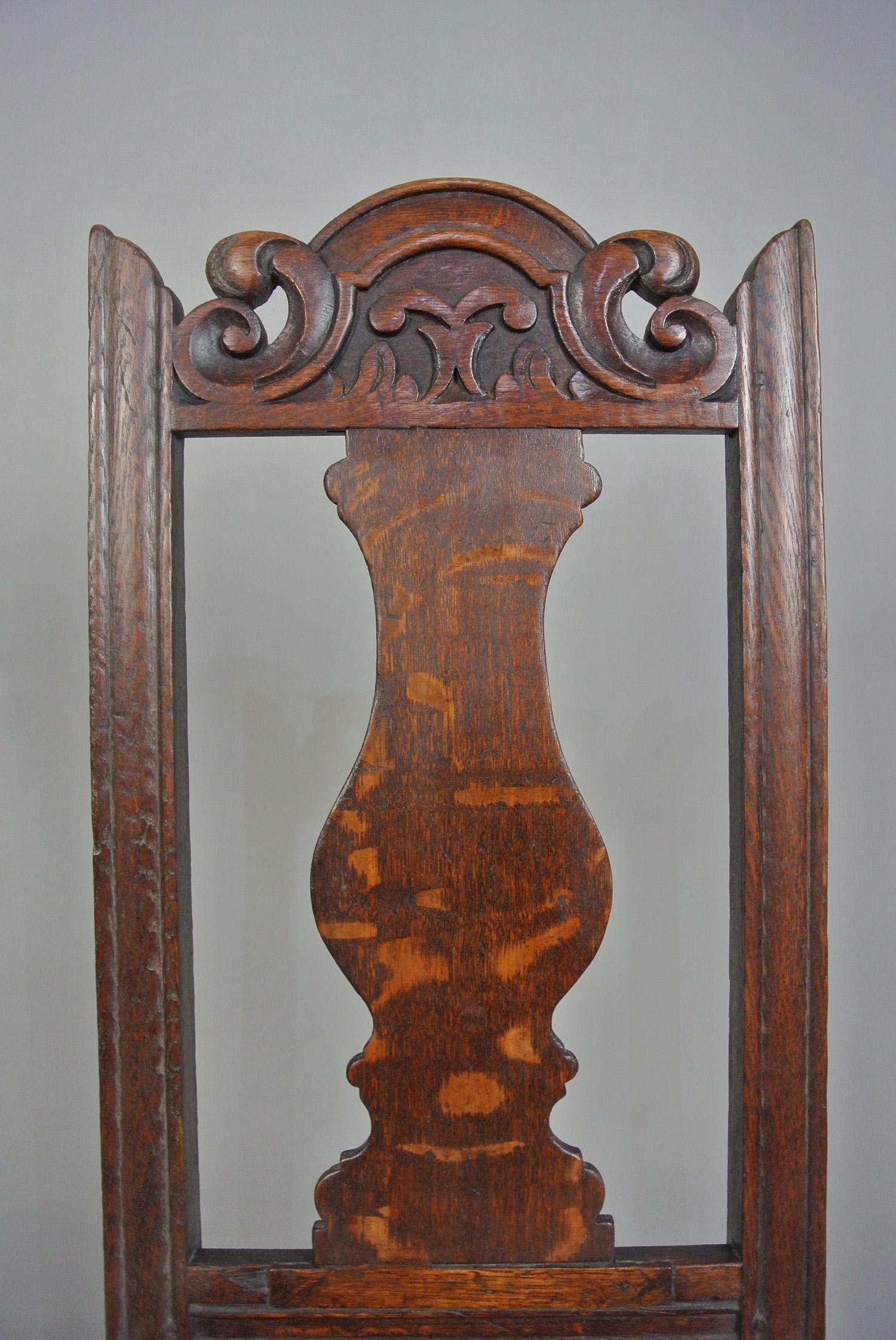 Good 17th Century Back Stool Oak Side Chair c. 1675 For Sale 2