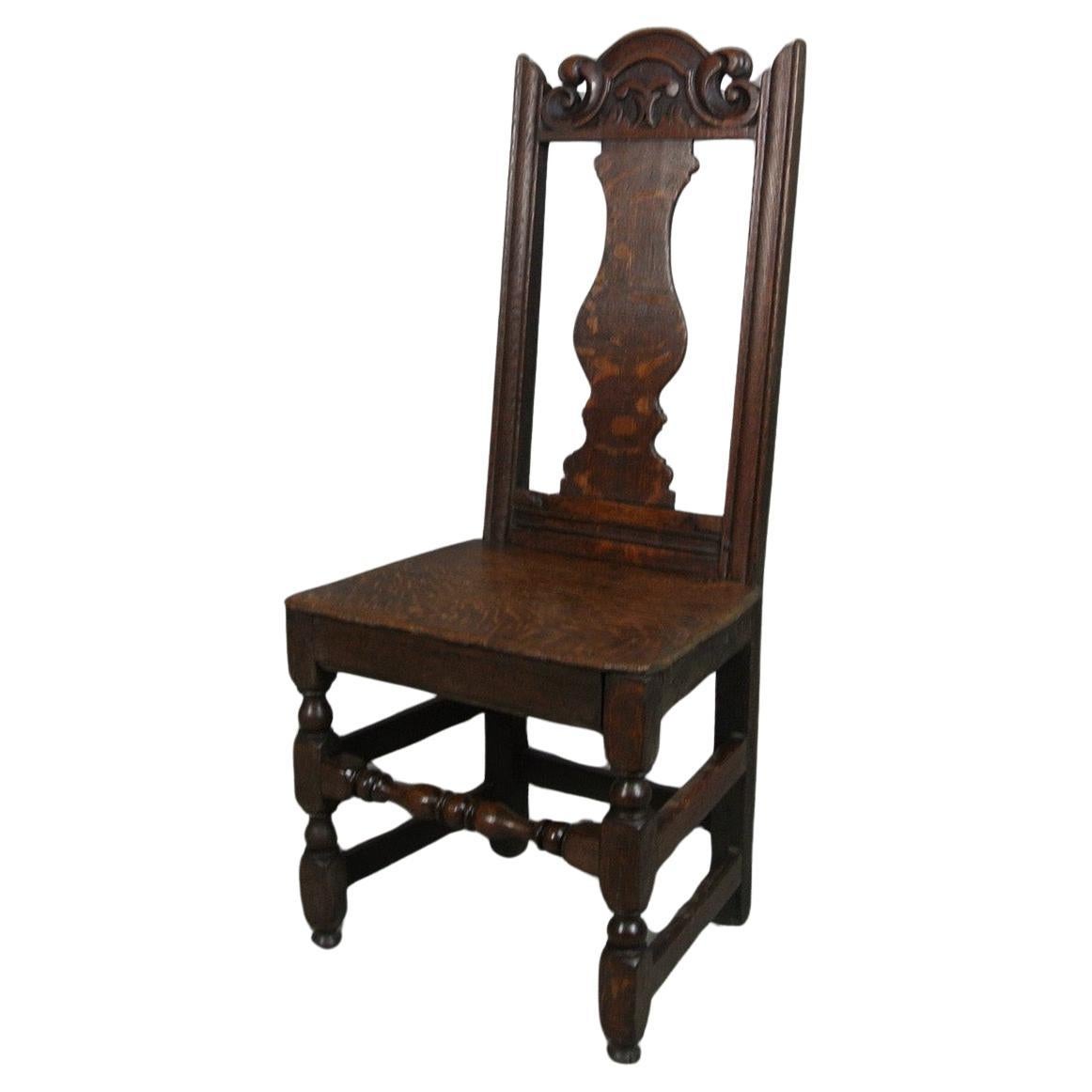 Good 17th Century Back Stool Oak Side Chair c. 1675 For Sale