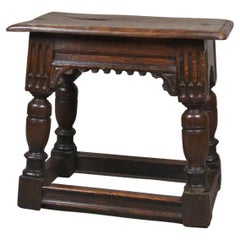 Handsome 17th Century Oak Joint Stool