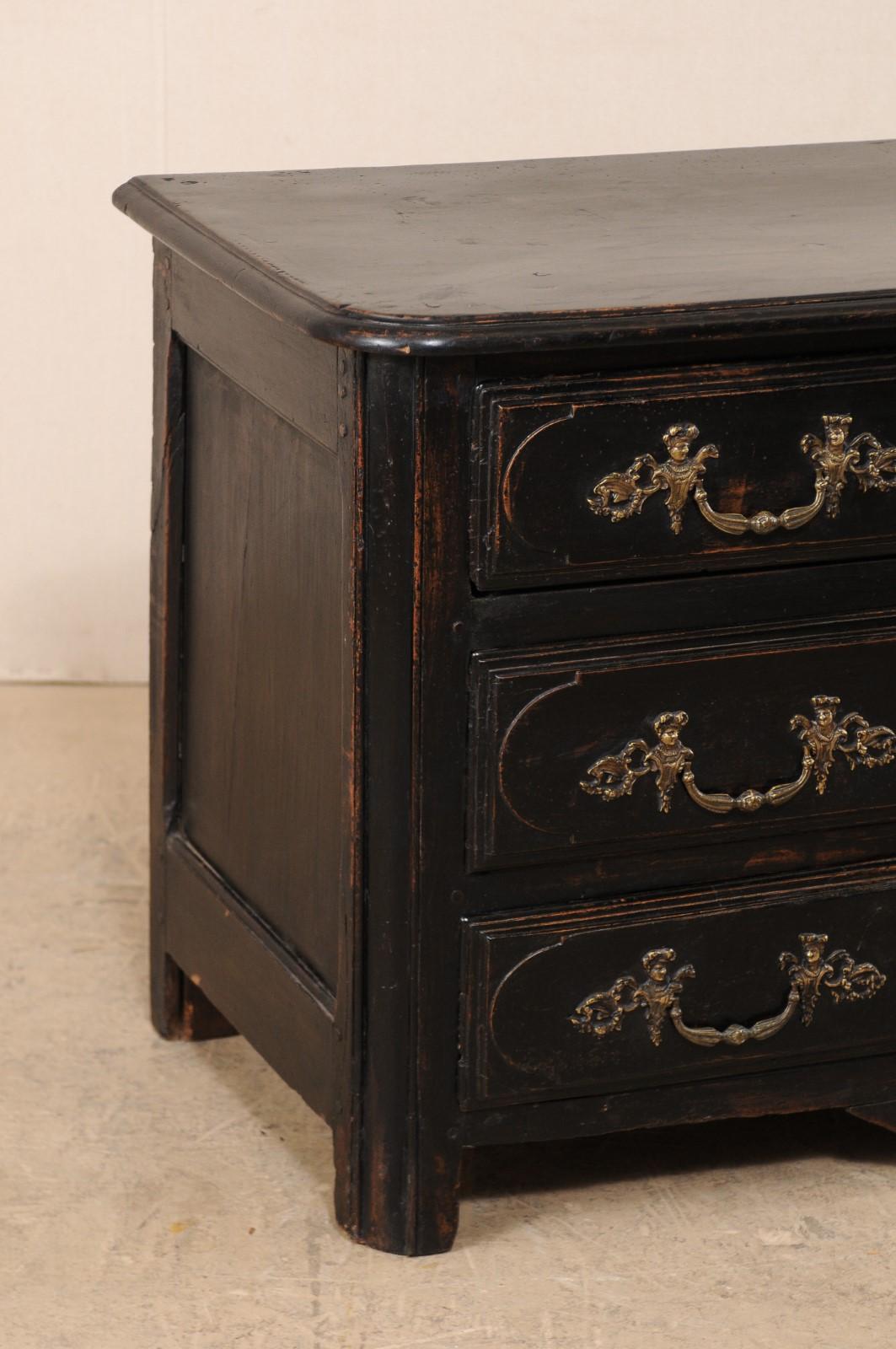 Handsome 18th Century French Three-Drawer Wood Chest In Good Condition In Atlanta, GA