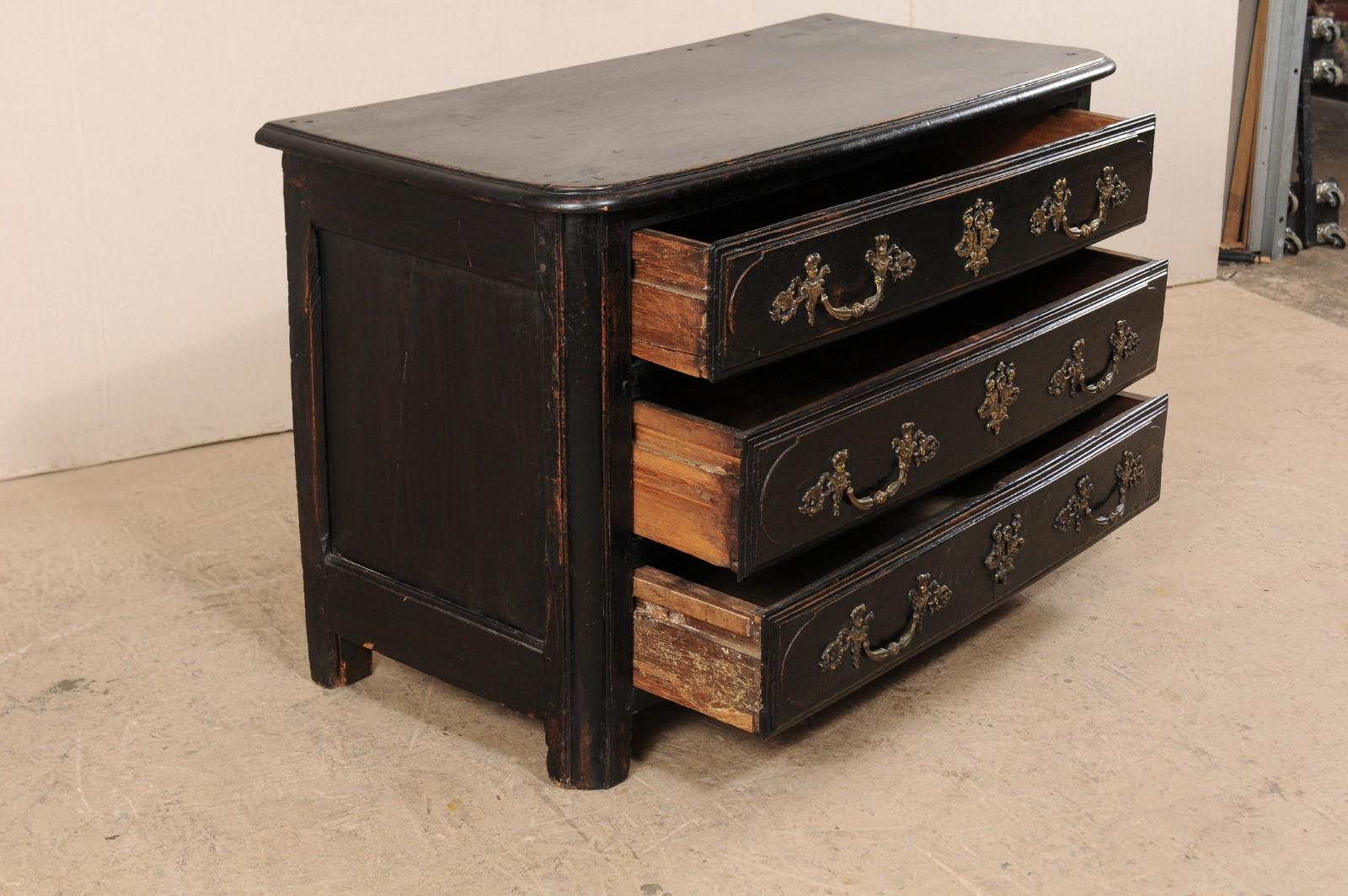 18th Century and Earlier Handsome 18th Century French Three-Drawer Wood Chest