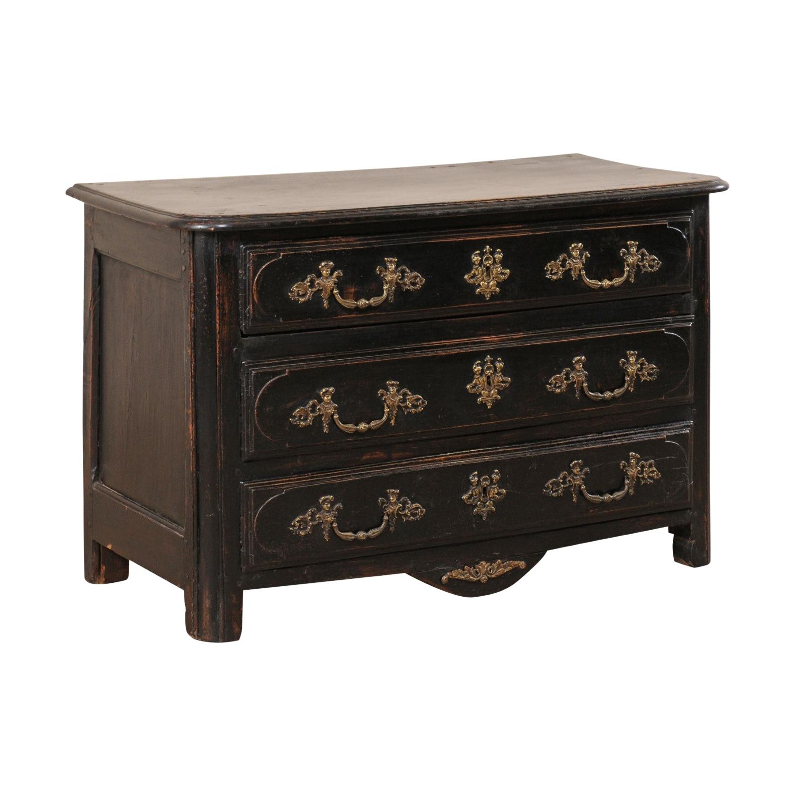 Handsome 18th Century French Three-Drawer Wood Chest