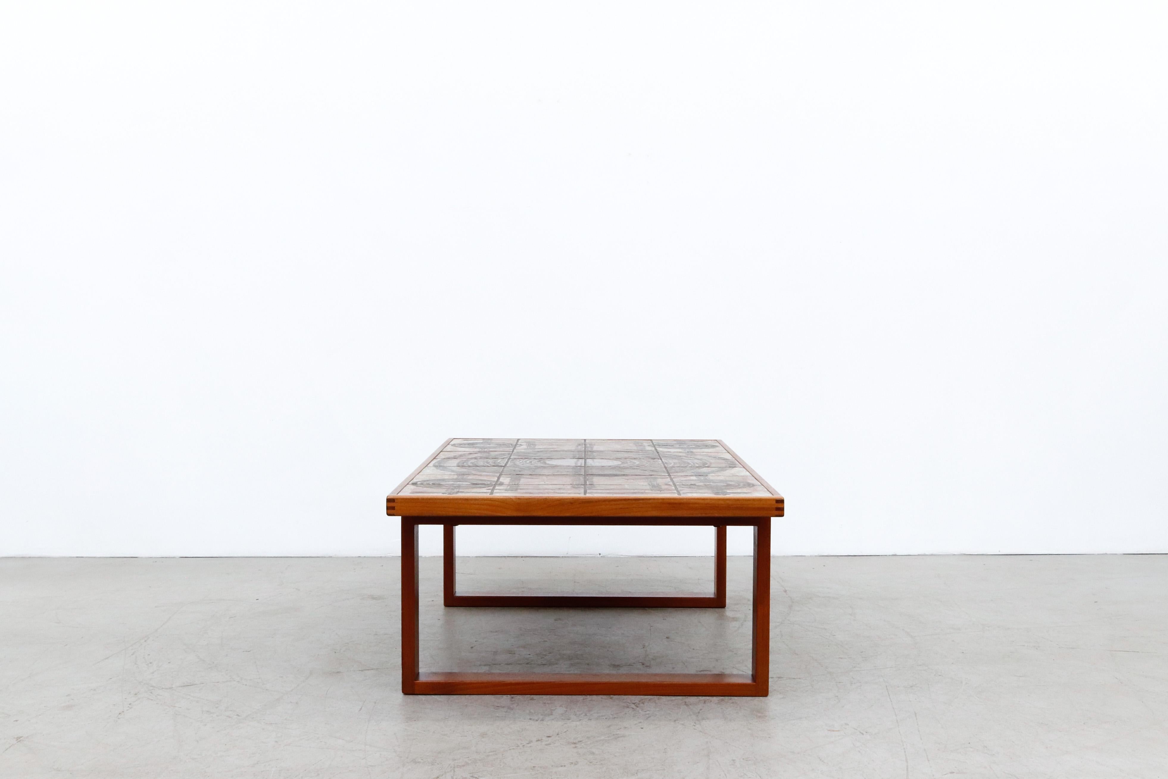 Handsome 1970's Roger Capron Style Danish Coffee Table by Ox-Art In Good Condition In Los Angeles, CA