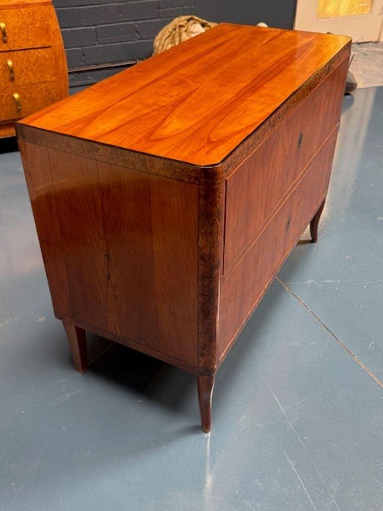 Handsome 19th Century German Walnut and Elmwood Biedermeier Commode In Good Condition For Sale In Dallas, TX