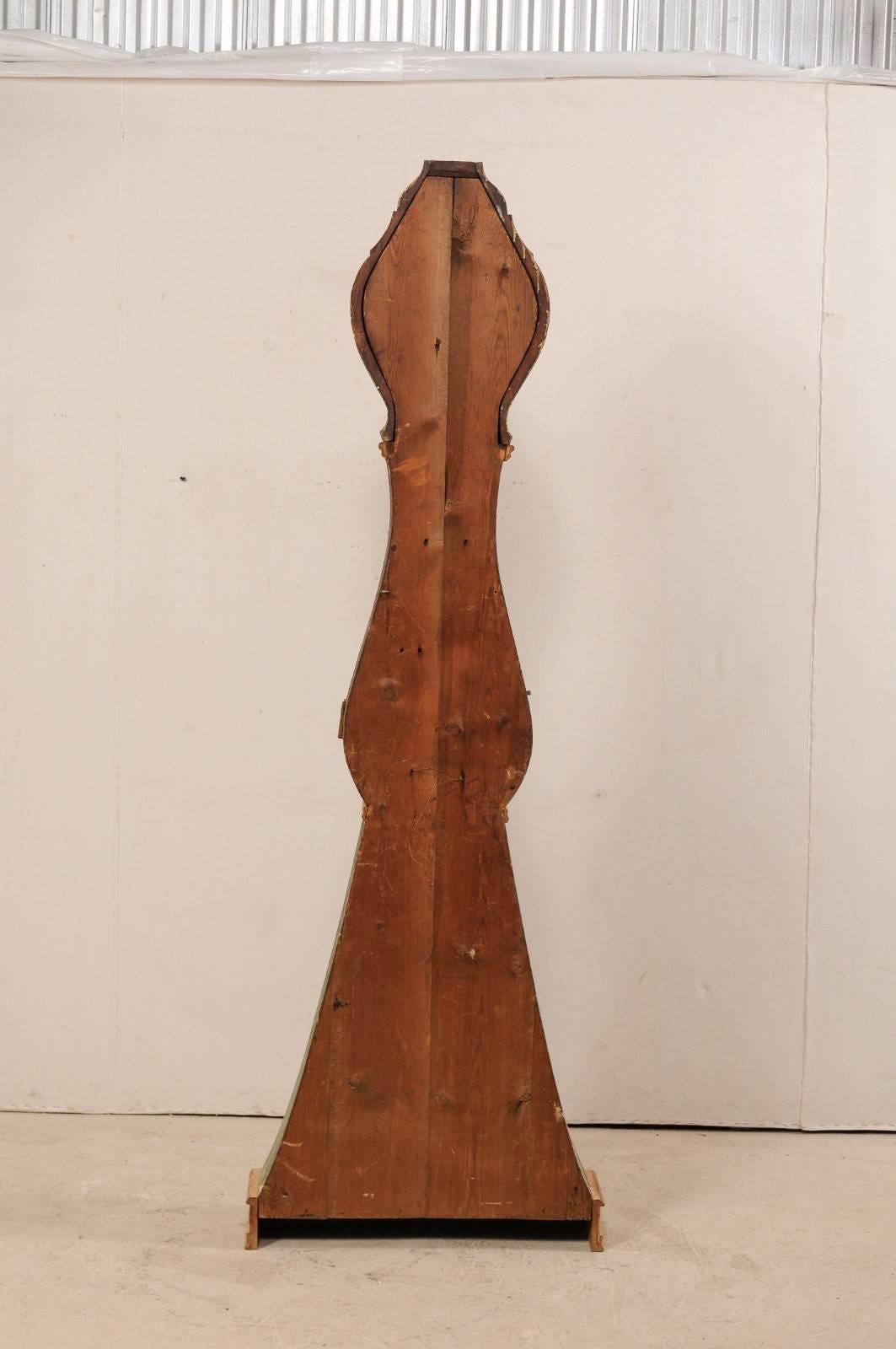 Handsome 19th Century Painted Wood Northern Sweden Floor Clock, circa 1820s 2