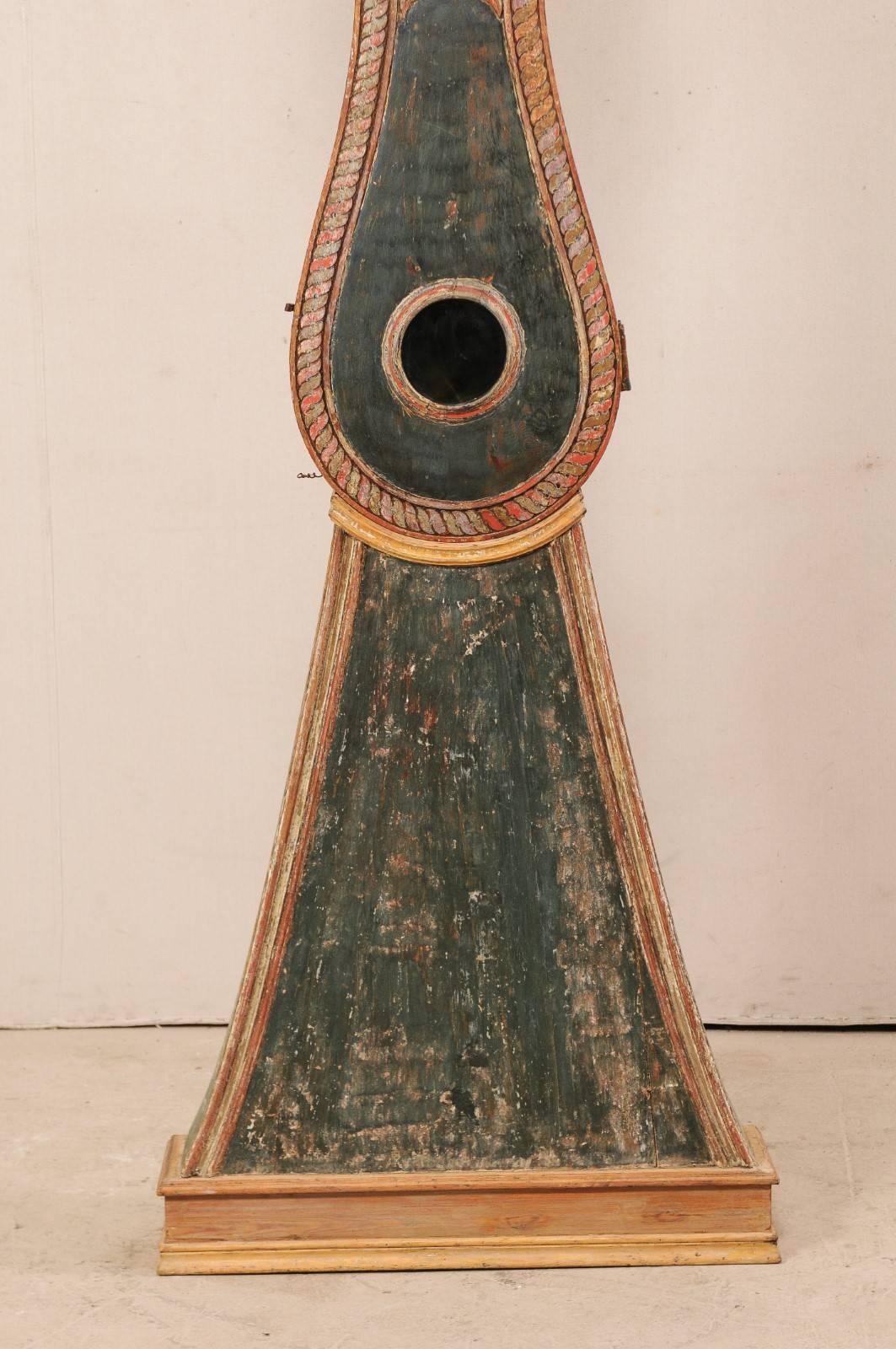 Swedish Handsome 19th Century Painted Wood Northern Sweden Floor Clock, circa 1820s