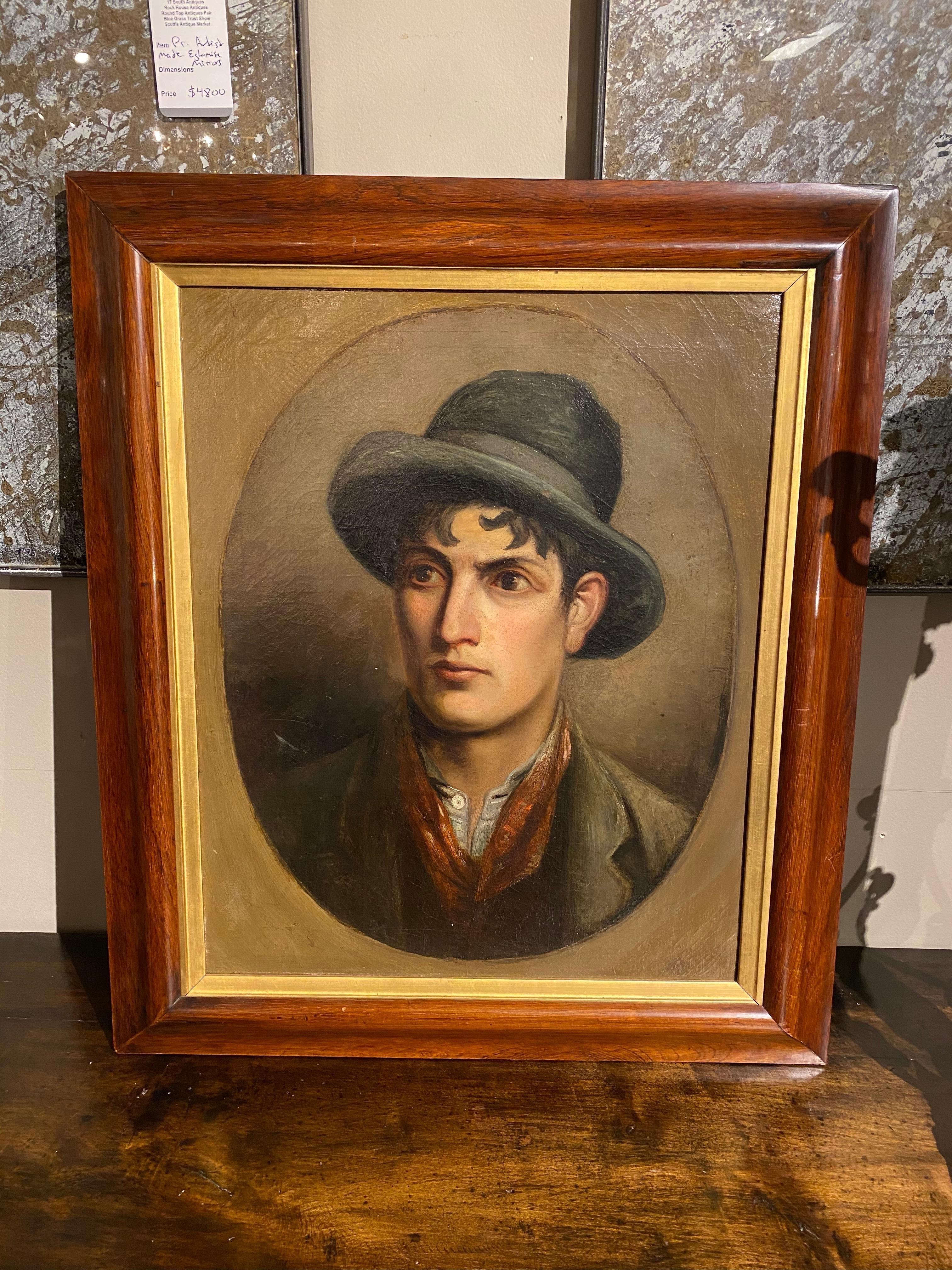 Great quality portrait originally purchased in Dublin of an Irishman.

Painting measures: 17.08