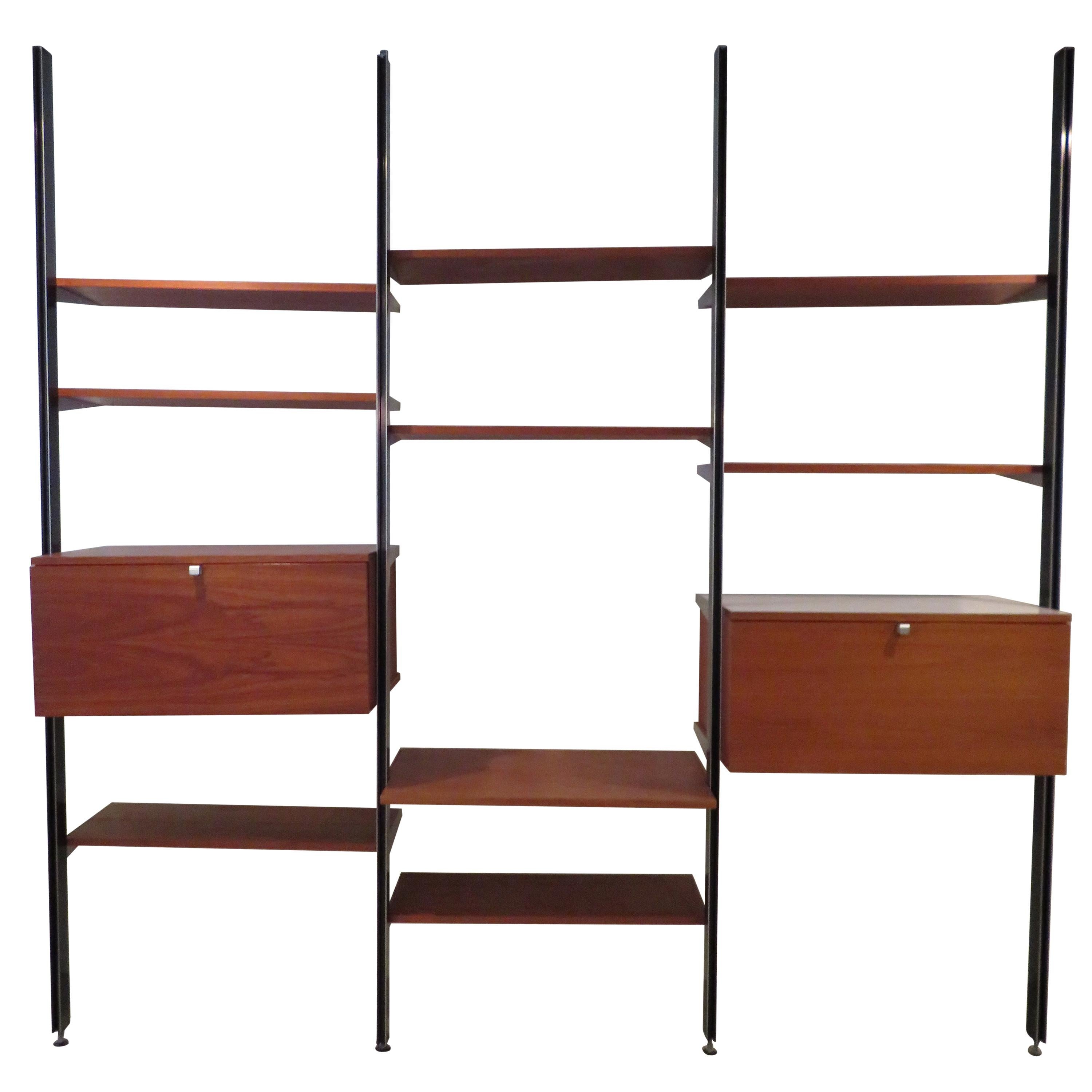 Handsome 3 Bay George Nelson Herman Miller CSS Wall Unit Mid-Century Modern