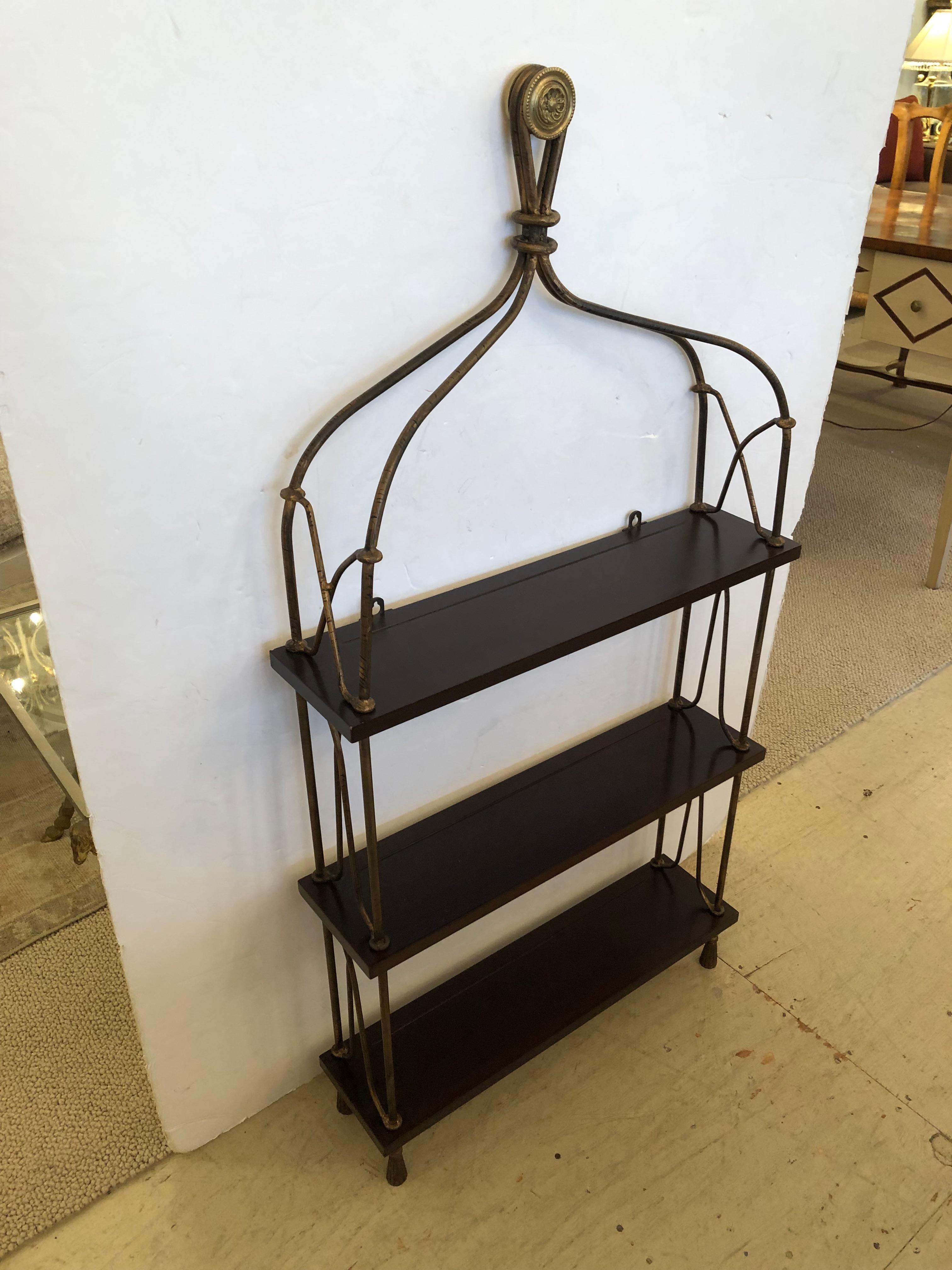 Handsome 3 Tier Hanging or Free Standing Etagere Shelves For Sale 3