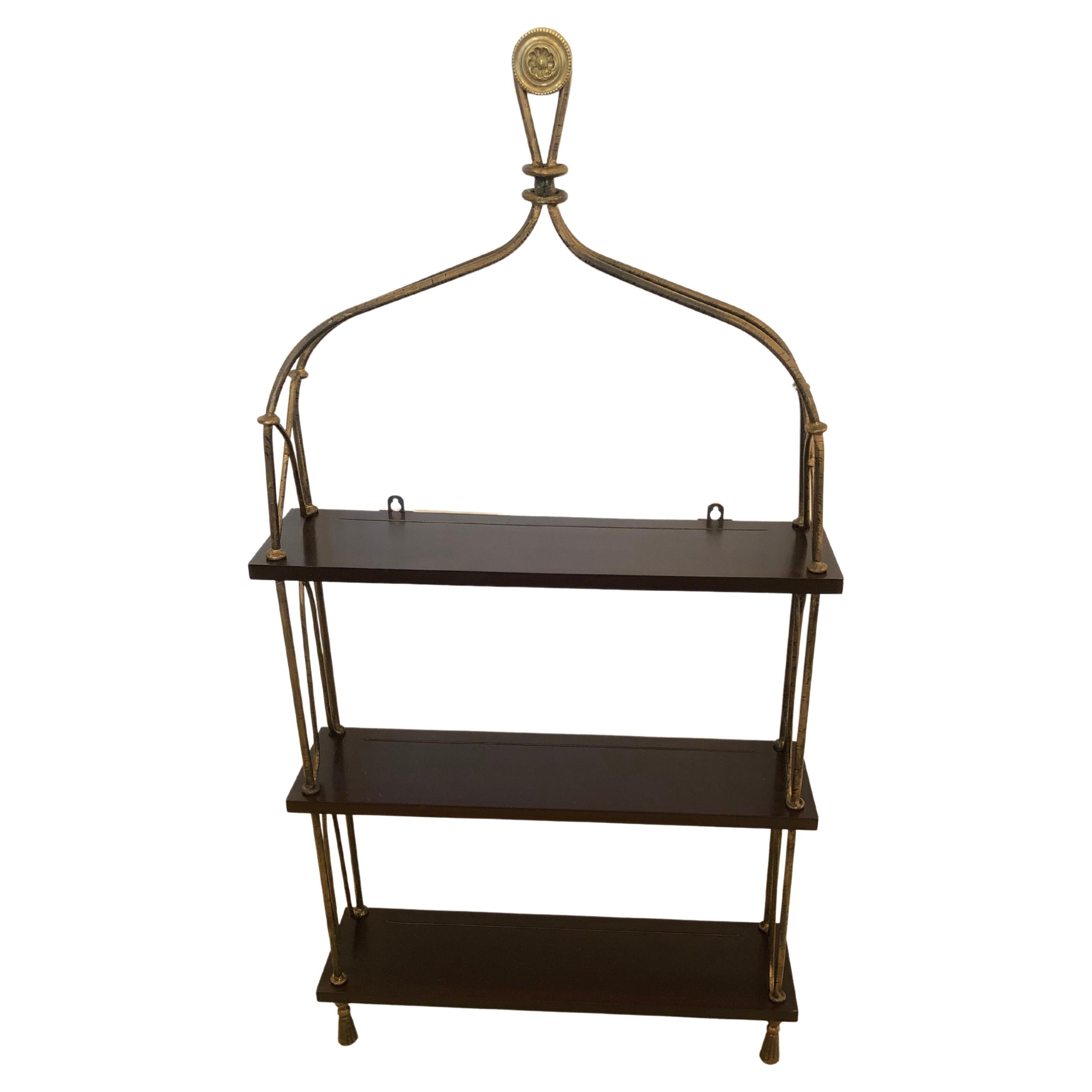 Handsome 3 Tier Hanging or Free Standing Etagere Shelves For Sale