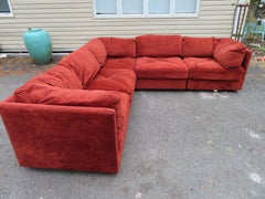 Handsome 5 Piece Milo Baughman Style Cube Sectional Selig Mid-Century Modern