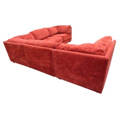 Handsome 5 Piece Milo Baughman Style Cube Sectional Selig Mid-Century Modern