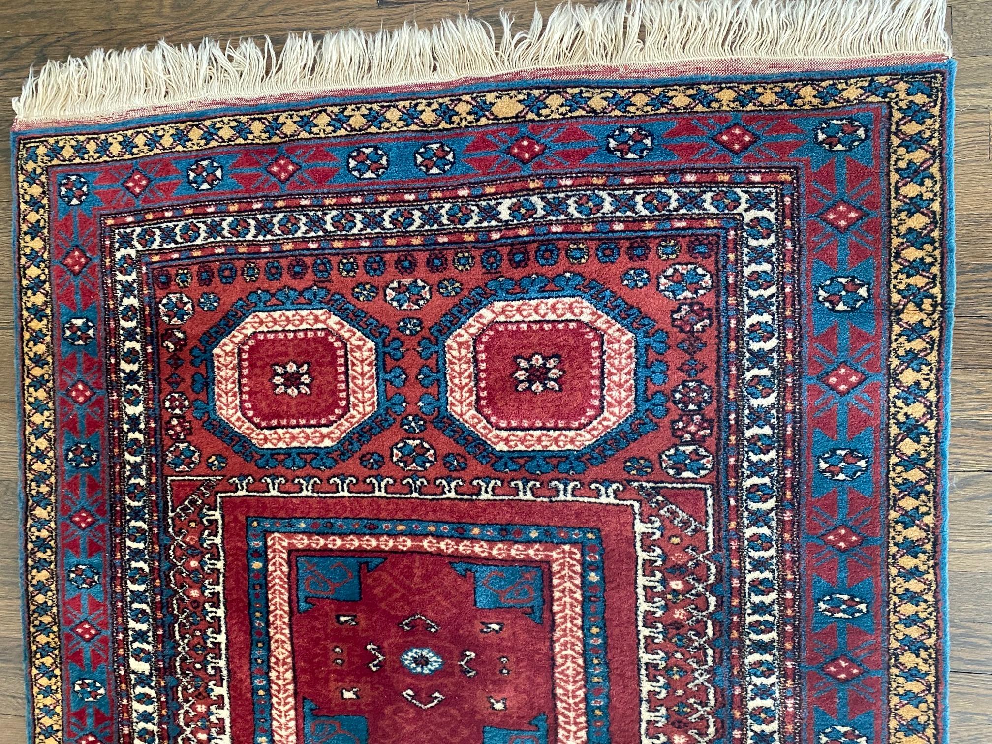 Handsome 5' x 4' Turkish Wool Area Rug For Sale 6