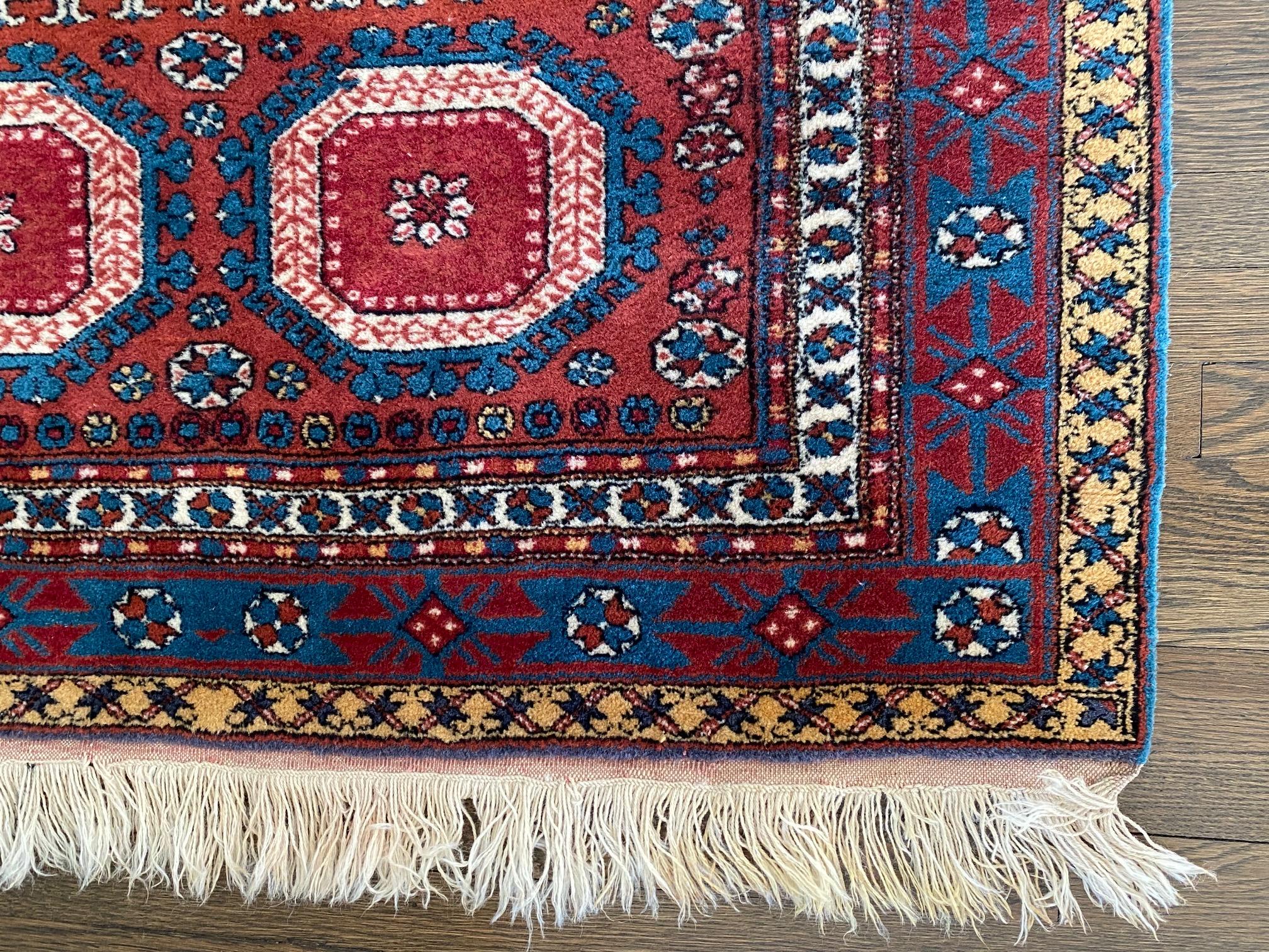Handsome 5' x 4' Turkish Wool Area Rug For Sale 8