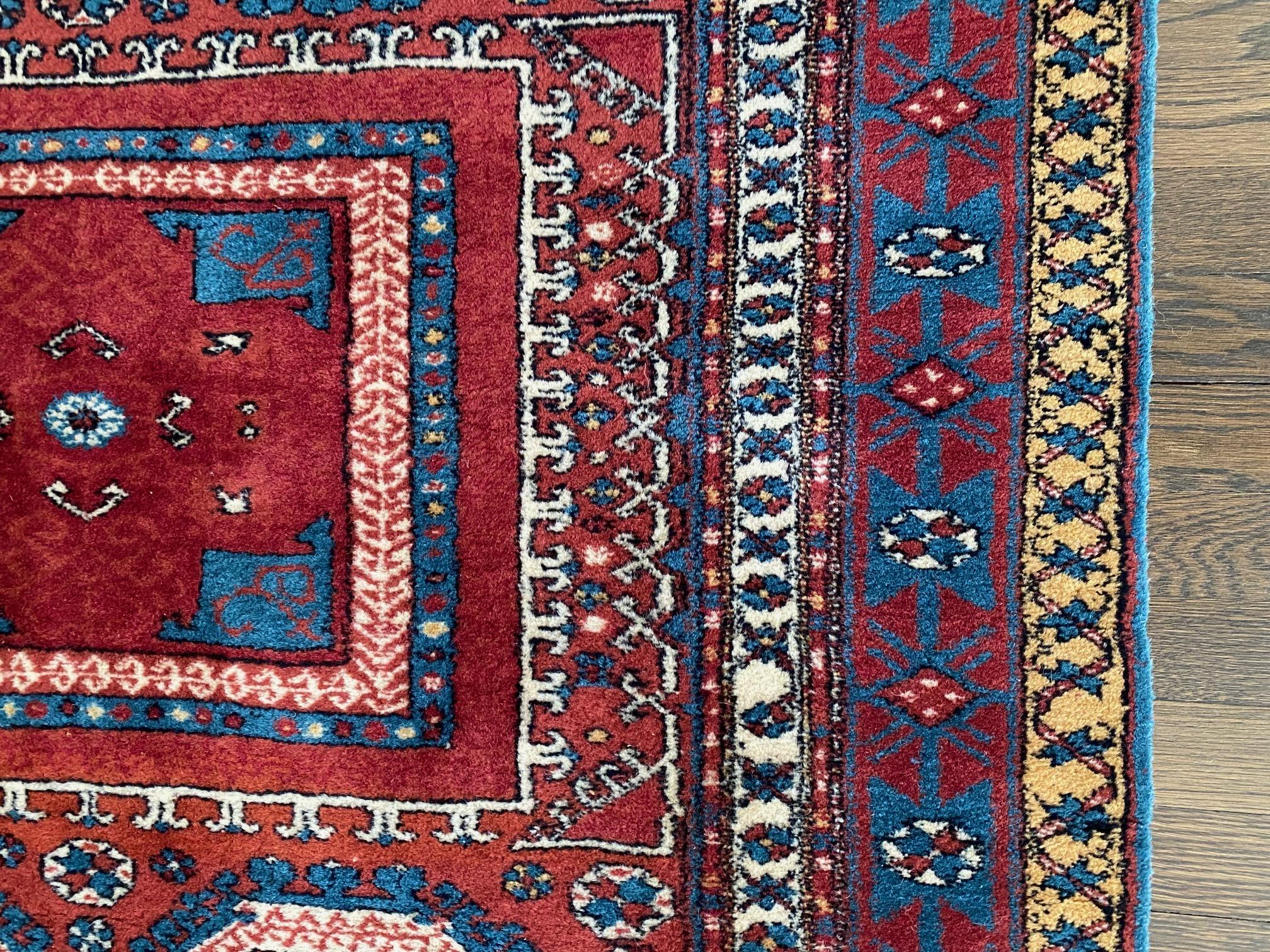 Handsome 5' x 4' Turkish Wool Area Rug For Sale 3