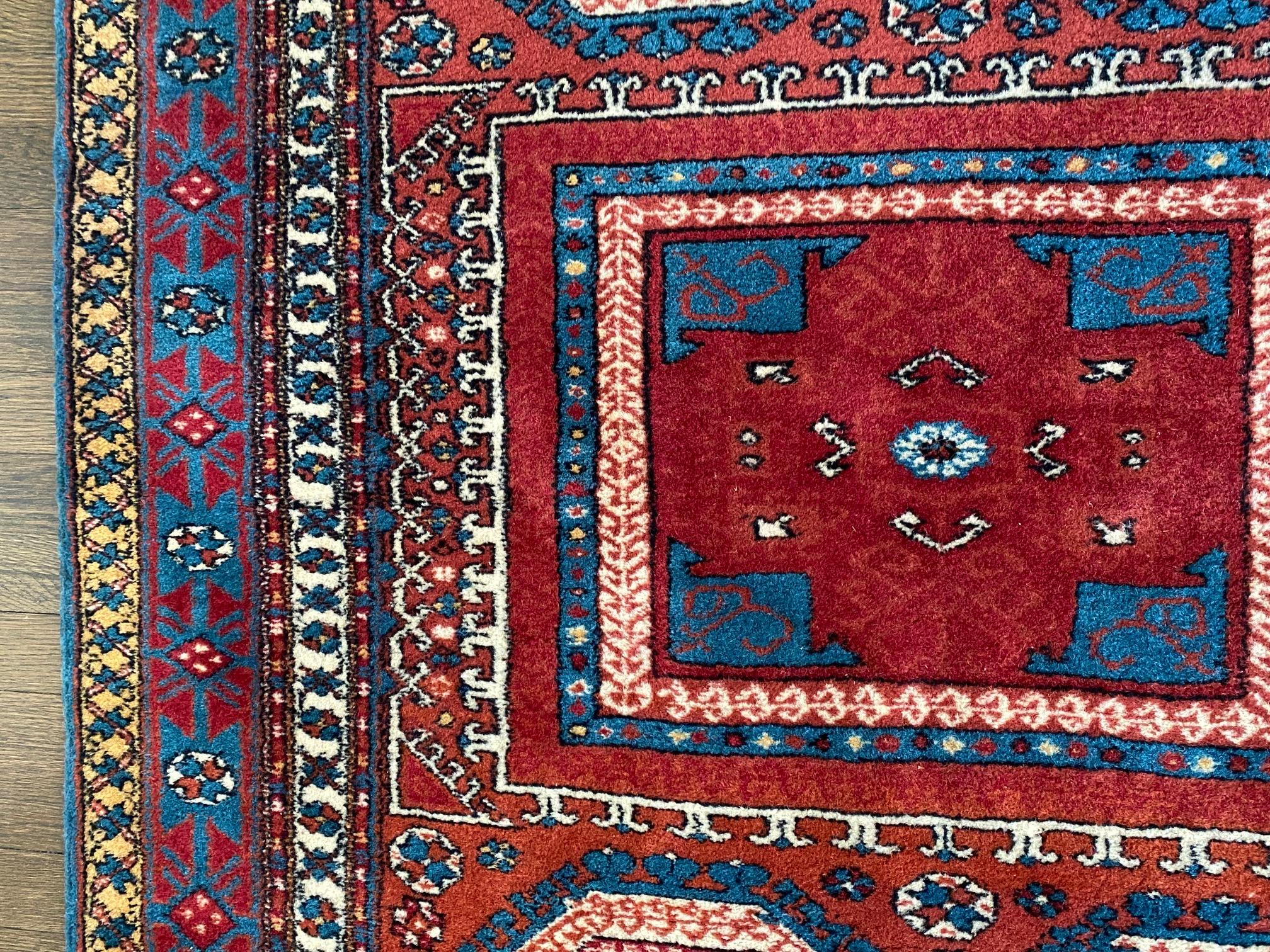 Handsome 5' x 4' Turkish Wool Area Rug For Sale 5