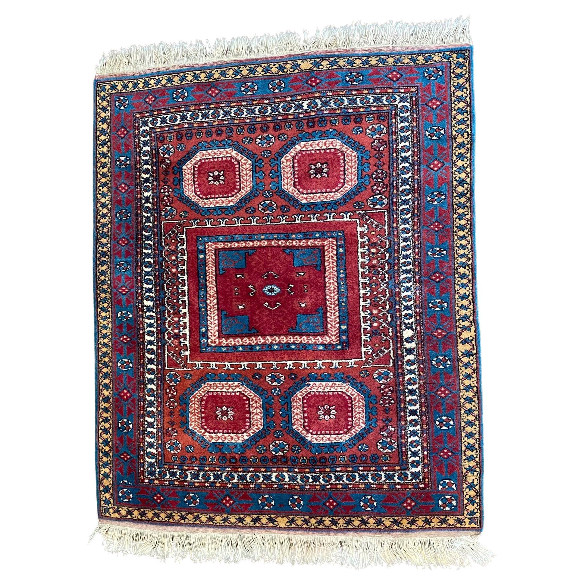 Handsome 5' x 4' Turkish Wool Area Rug