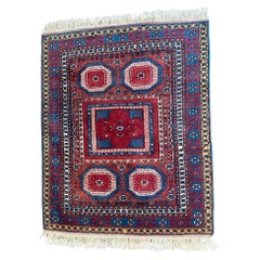 Vintage Handsome 5' x 4' Turkish Wool Area Rug