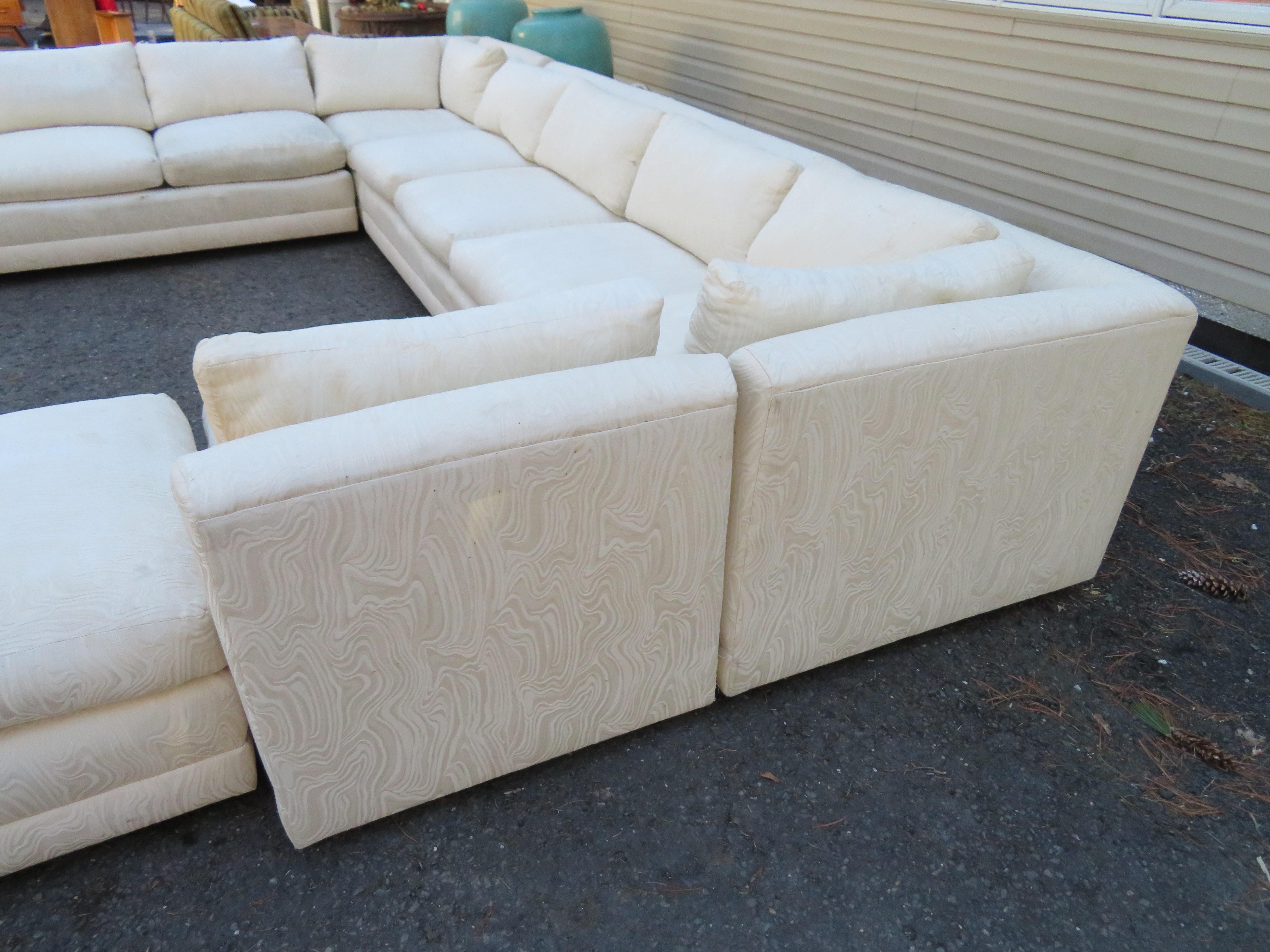Upholstery Handsome 6 Piece Milo Baughman Directional Sectional Sofa Mid-Century Modern