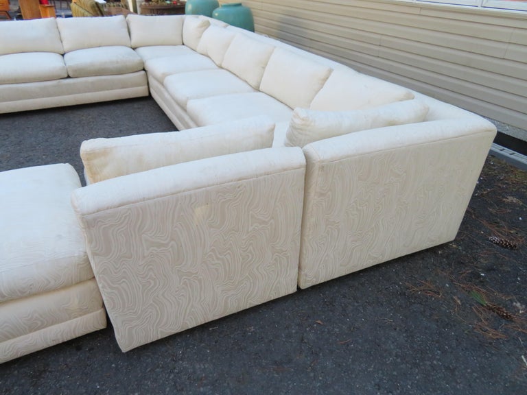 Handsome 6 Piece Milo Baughman Directional Sectional Sofa Mid-Century Modern For Sale 1