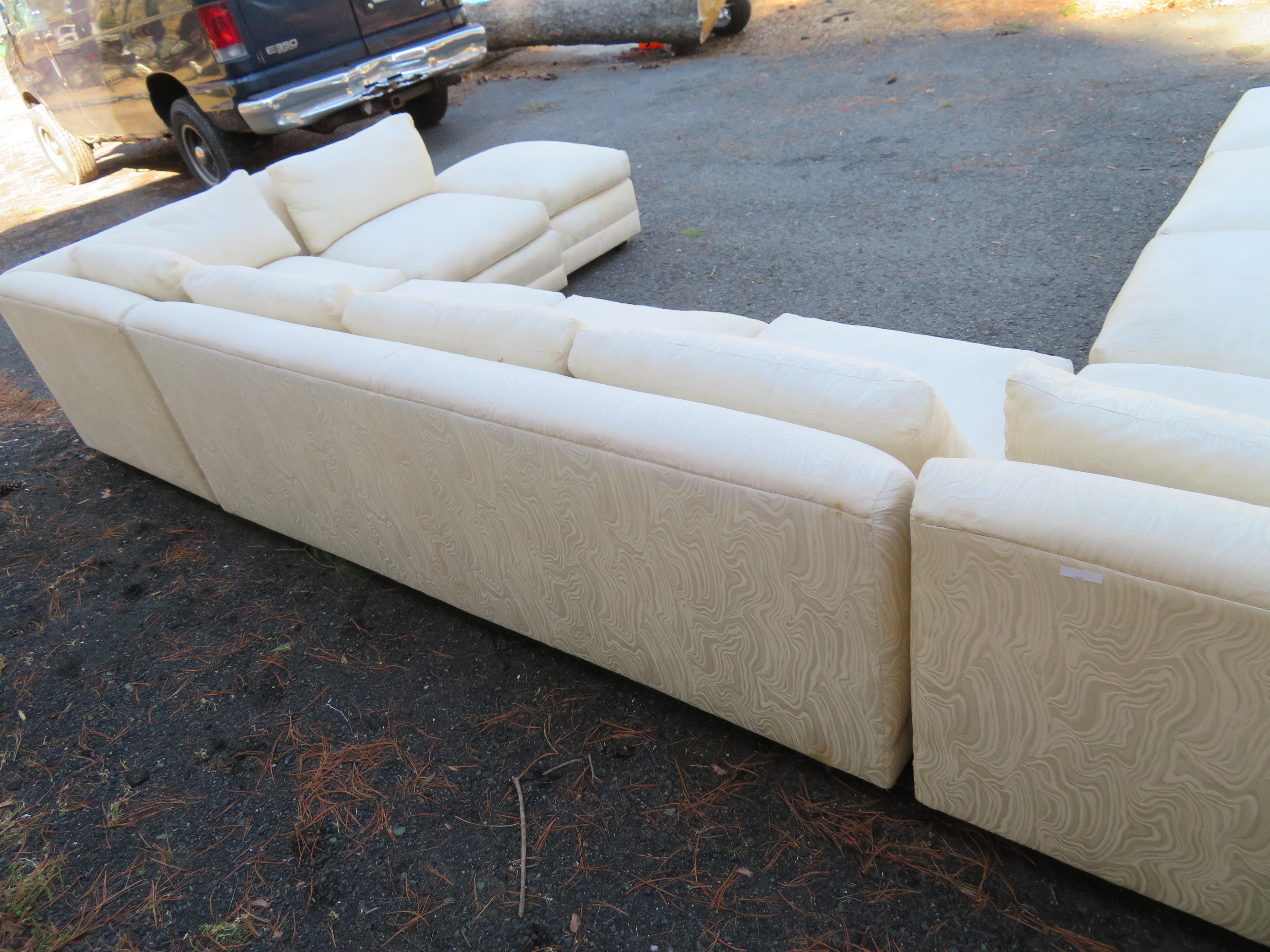 Handsome 6 Piece Milo Baughman Directional Sectional Sofa Mid-Century Modern 2