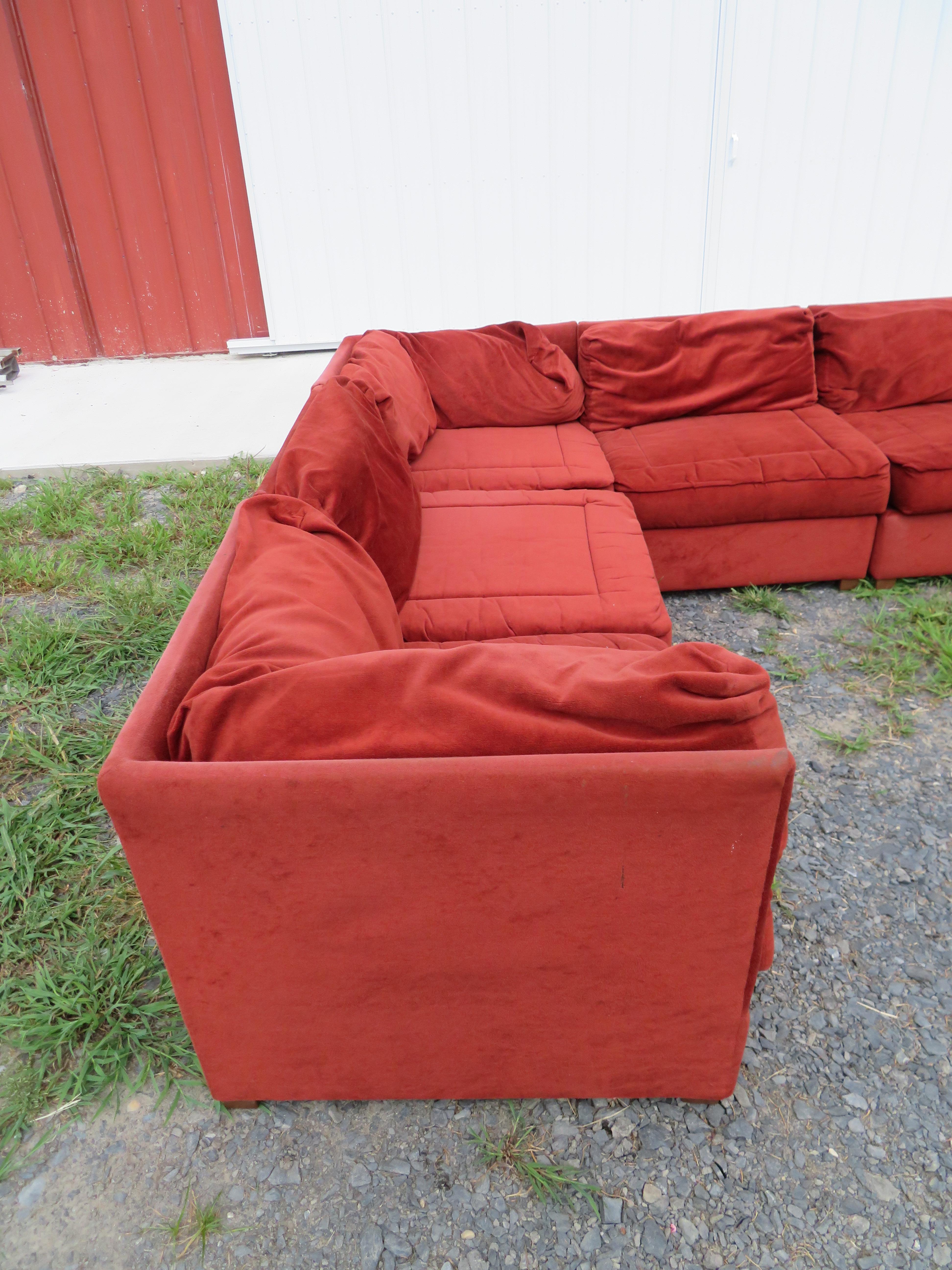 Modernes 7-teiliges Sofa im Milo Baughman-Stil aus der Mitte des Jahrhunderts (Moderne der Mitte des Jahrhunderts) im Angebot