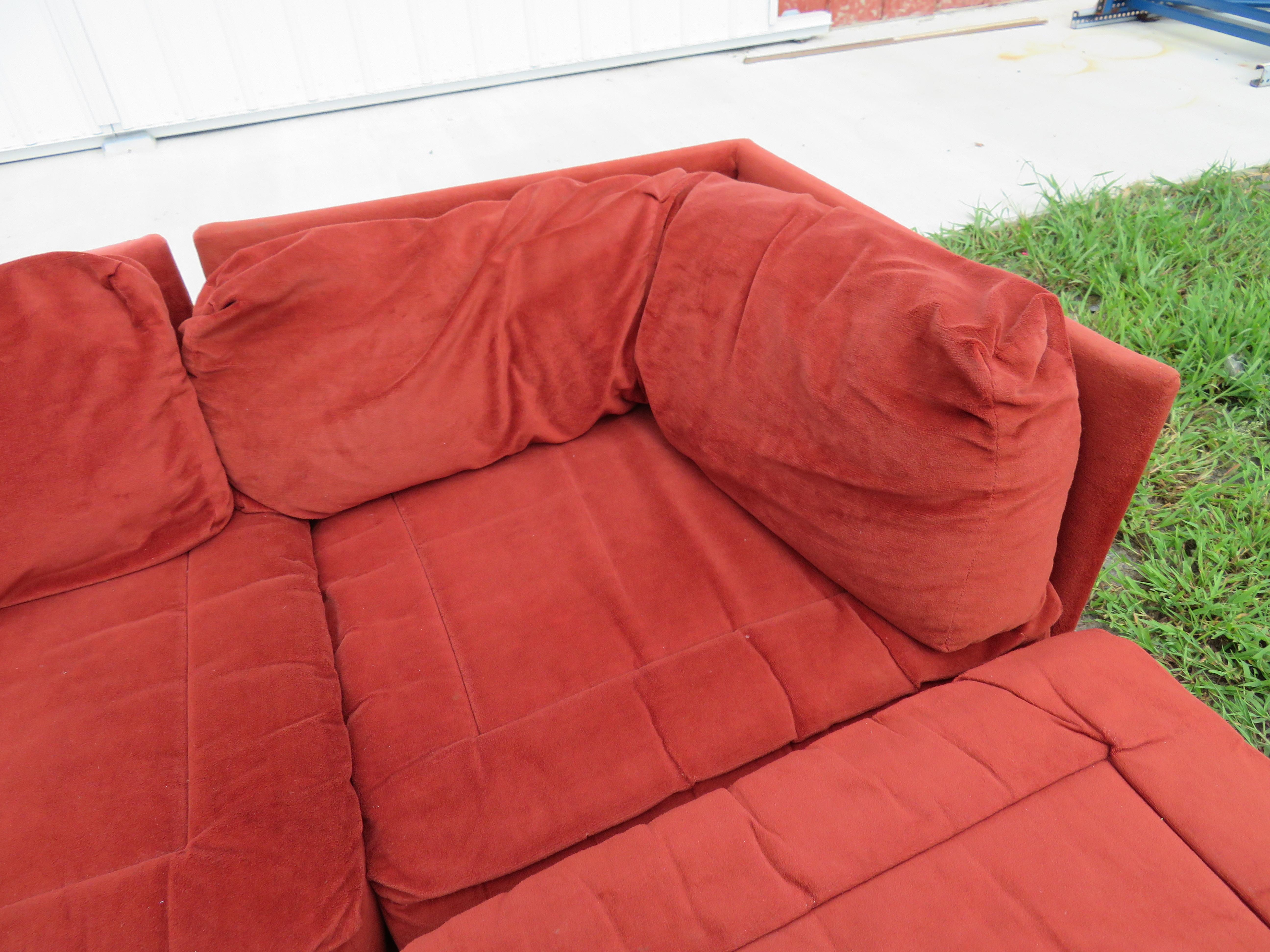 Modernes 7-teiliges Sofa im Milo Baughman-Stil aus der Mitte des Jahrhunderts (Ende des 20. Jahrhunderts) im Angebot