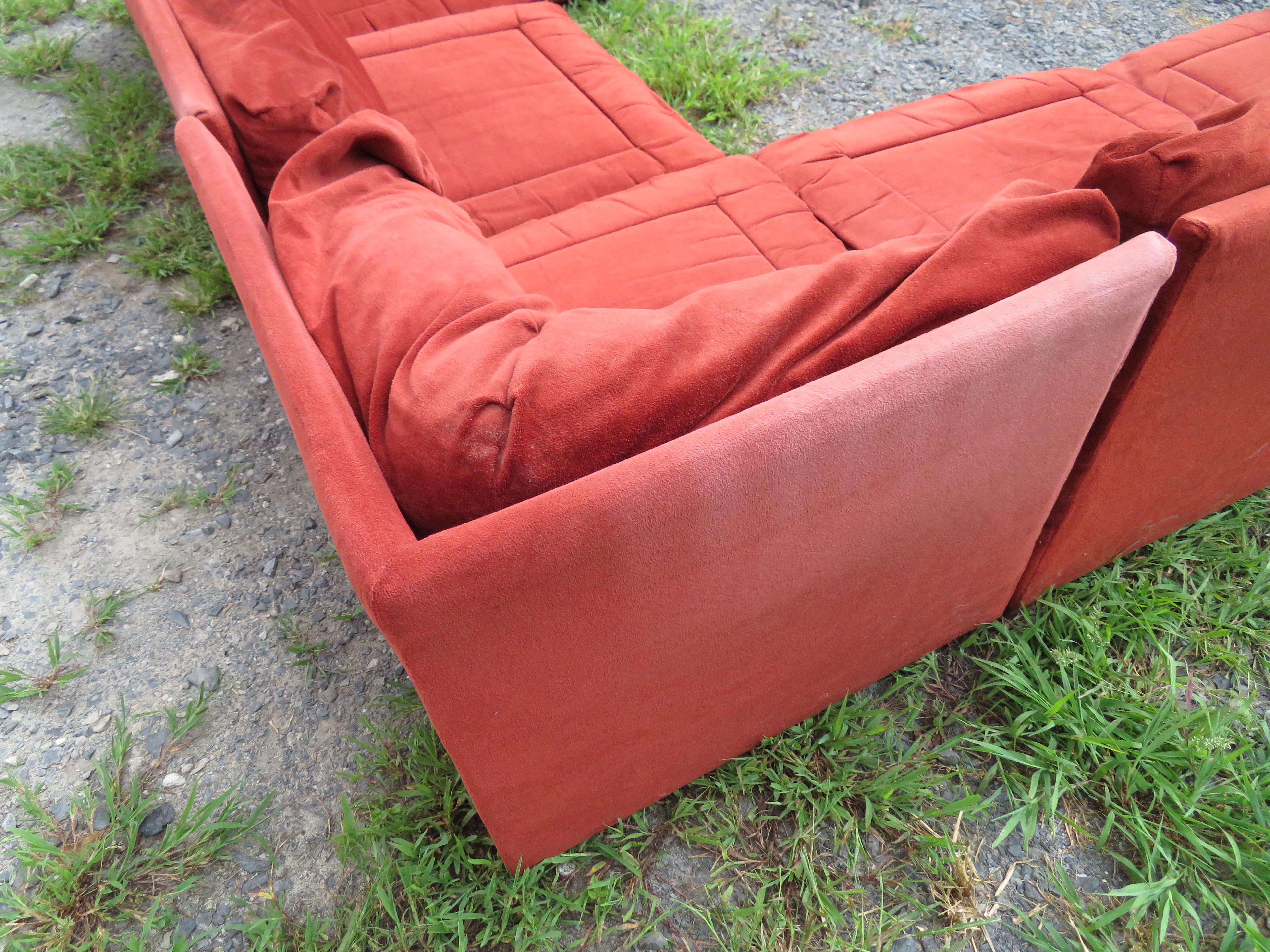 Magnifique canapé sectionnel de style Milo Baughman, mi-siècle moderne, 7 pièces en vente 1