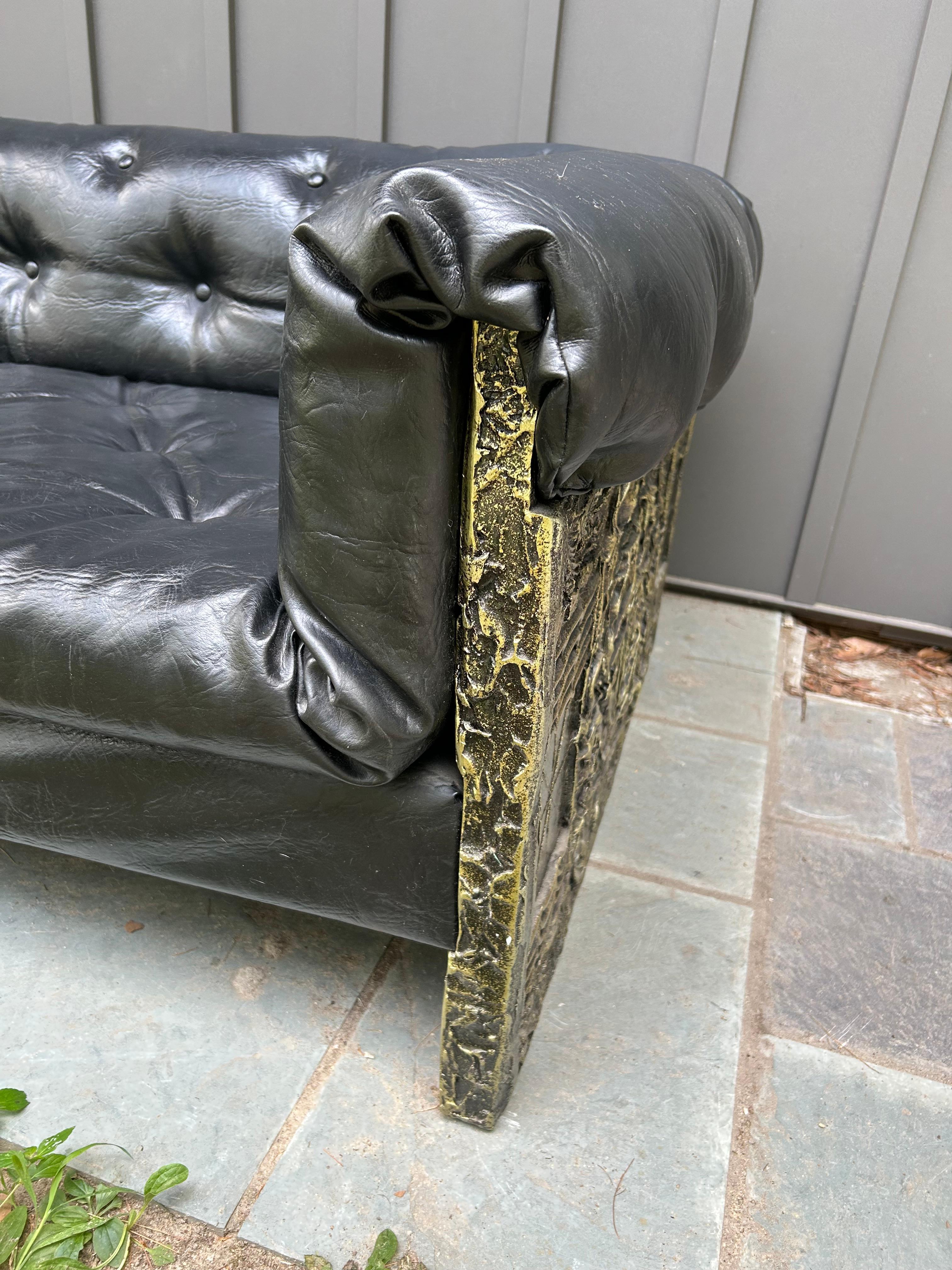 Handsome Adrian Pearsall Brutalist Goop Sofa Tufted Chesterfield Mid-Century Mod For Sale 5