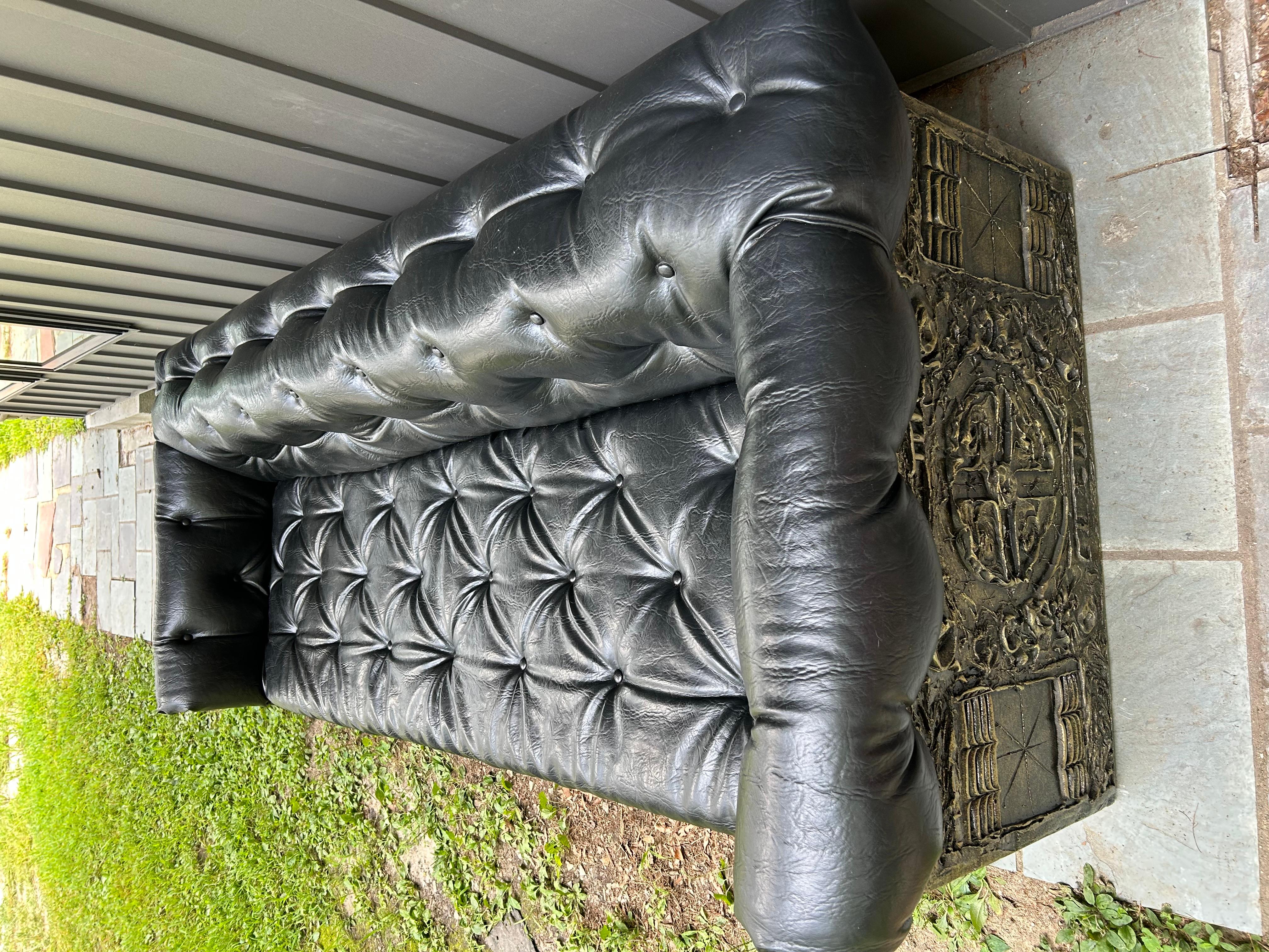 Handsome Adrian Pearsall Brutalist Goop Sofa Tufted Chesterfield Mid-Century Mod For Sale 8