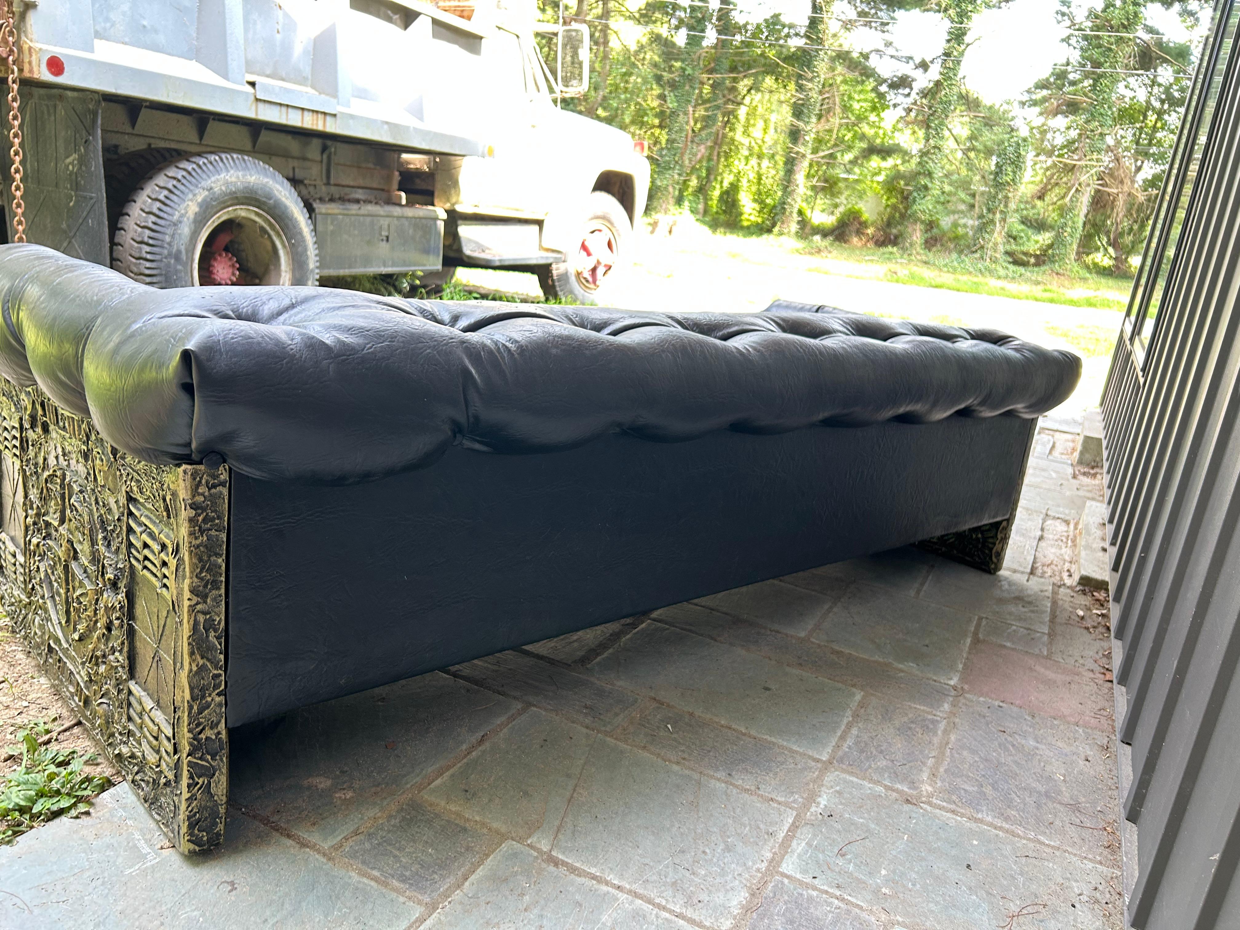 Handsome Adrian Pearsall Brutalist Goop Sofa Tufted Chesterfield Mid-Century Mod For Sale 10