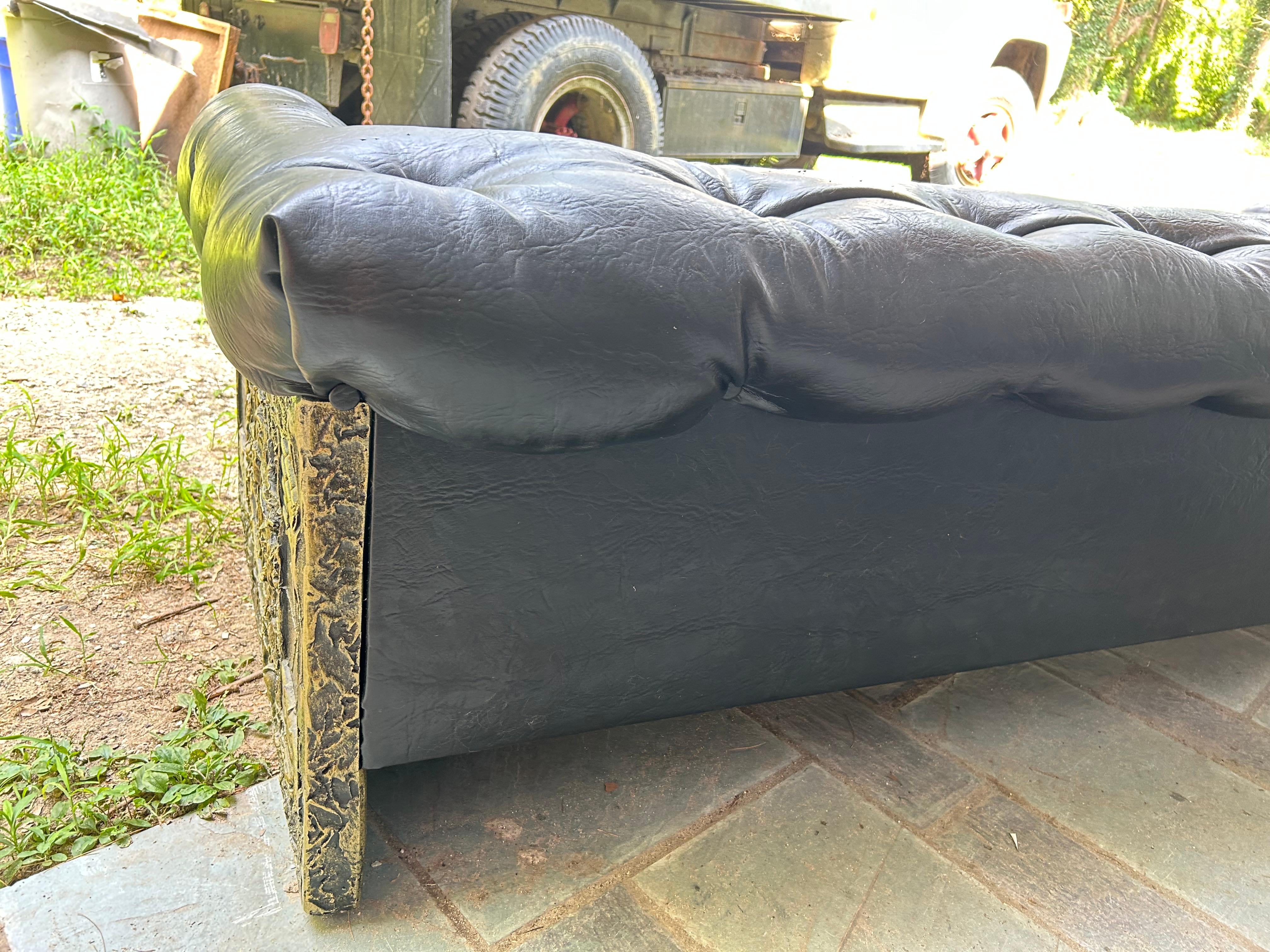 Handsome Adrian Pearsall Brutalist Goop Sofa Tufted Chesterfield Mid-Century Mod For Sale 11