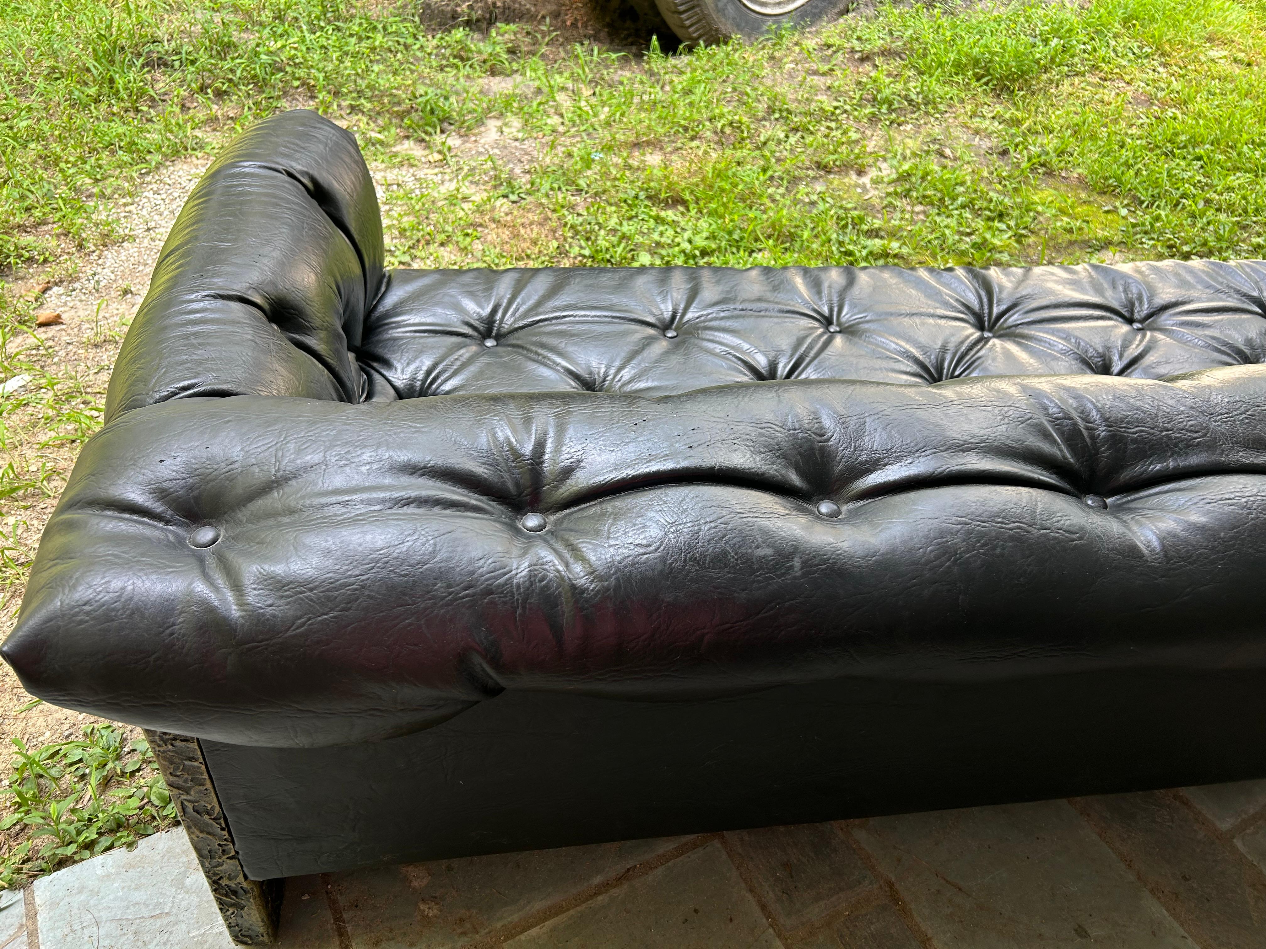 Handsome Adrian Pearsall Brutalist Goop Sofa Tufted Chesterfield Mid-Century Mod For Sale 13