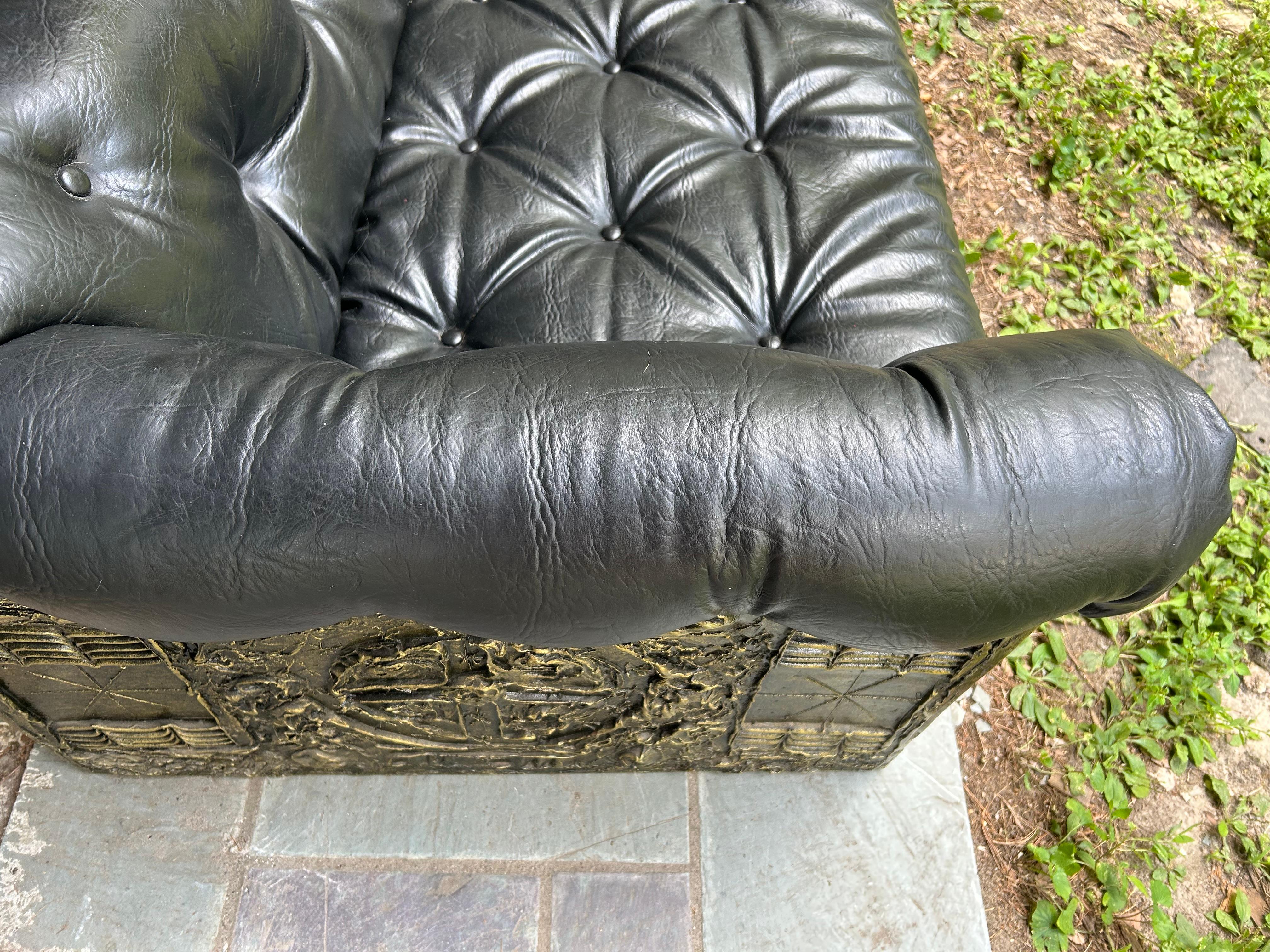 Late 20th Century Handsome Adrian Pearsall Brutalist Goop Sofa Tufted Chesterfield Mid-Century Mod For Sale
