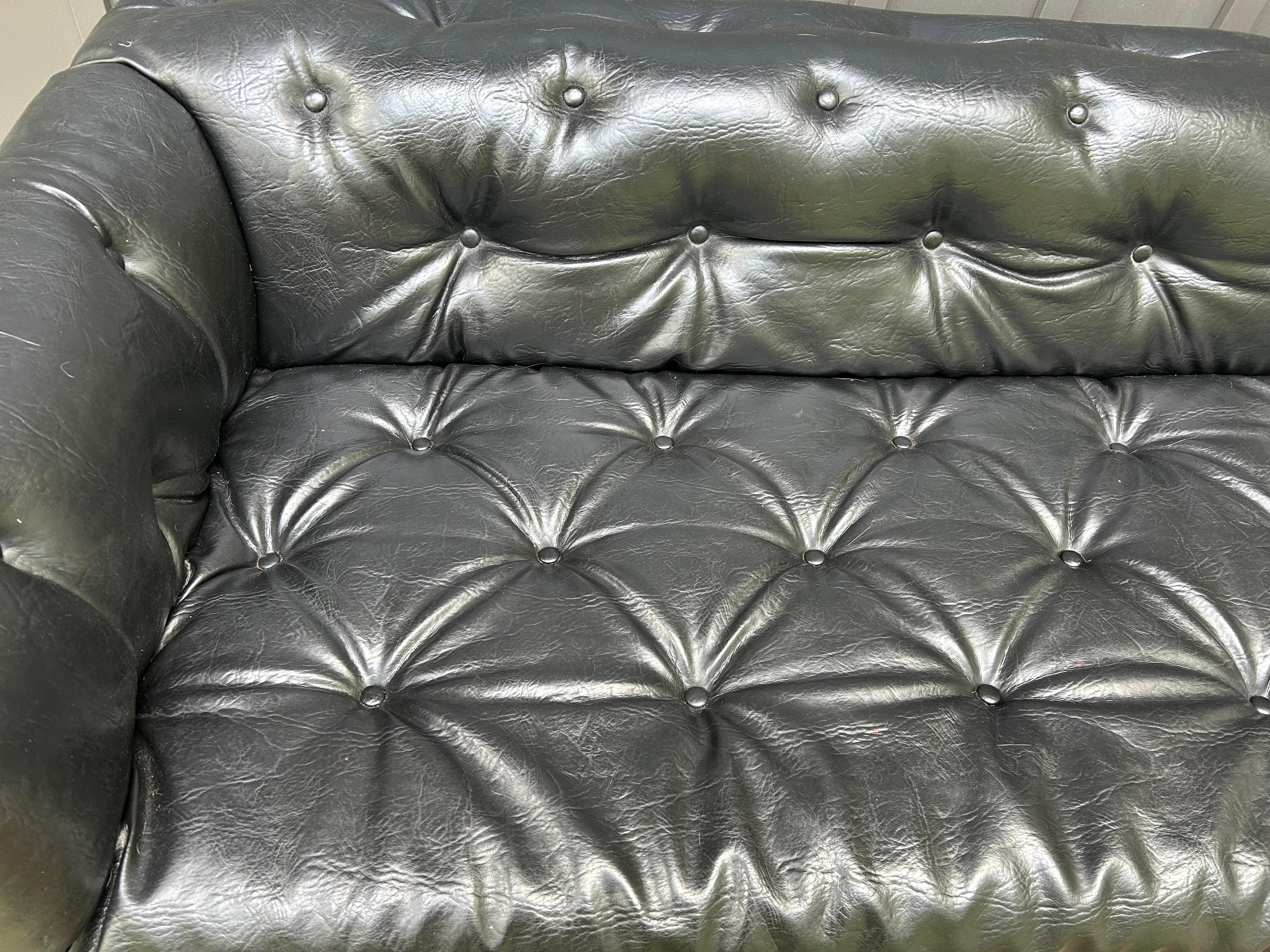 Handsome Adrian Pearsall Brutalist Goop Sofa Tufted Chesterfield Mid-Century Mod For Sale 2