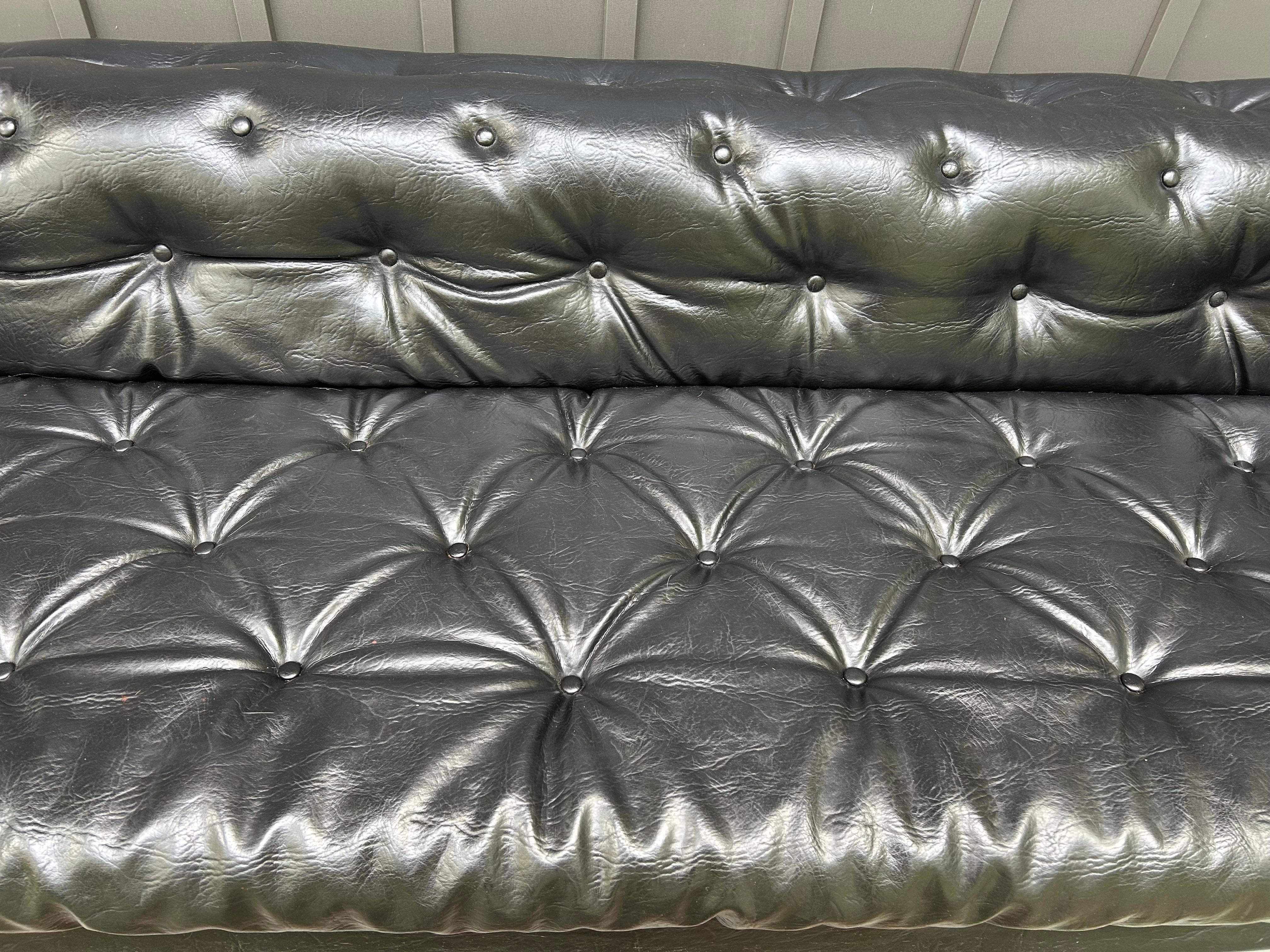 Handsome Adrian Pearsall Brutalist Goop Sofa Tufted Chesterfield Mid-Century Mod For Sale 3