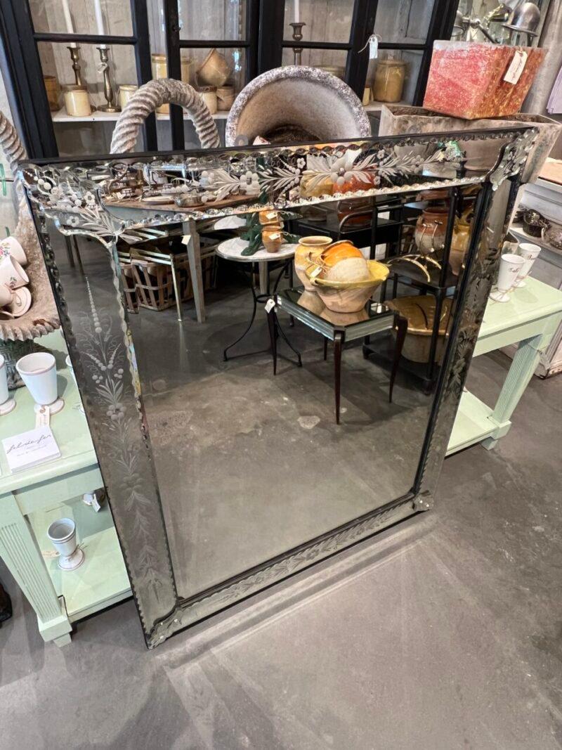 French Handsome Almost Square Venetian Mirror 1940s France