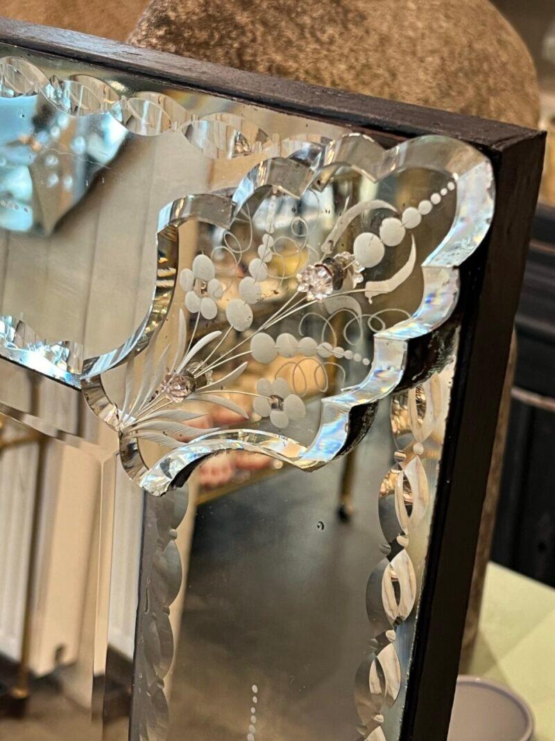 Handsome Almost Square Venetian Mirror 1940s France 3