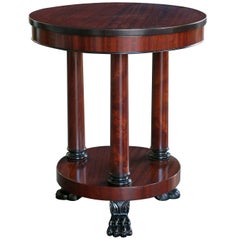 Handsome American Classical Style Circular Ribbon-Mahogany Gueridon/Side Table