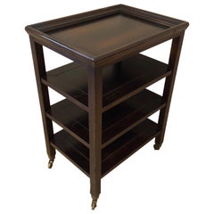 Handsome and Heavy Walnut Multi Tiered Side Table by Baker