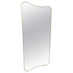 Vintage Handsome and Large Italian Midcentury Brass Mirror
