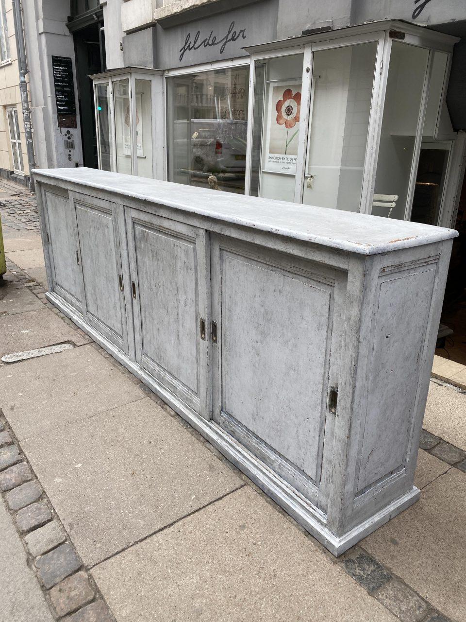 French Handsome and Large Pale Grey Side Board, France, 1900 For Sale